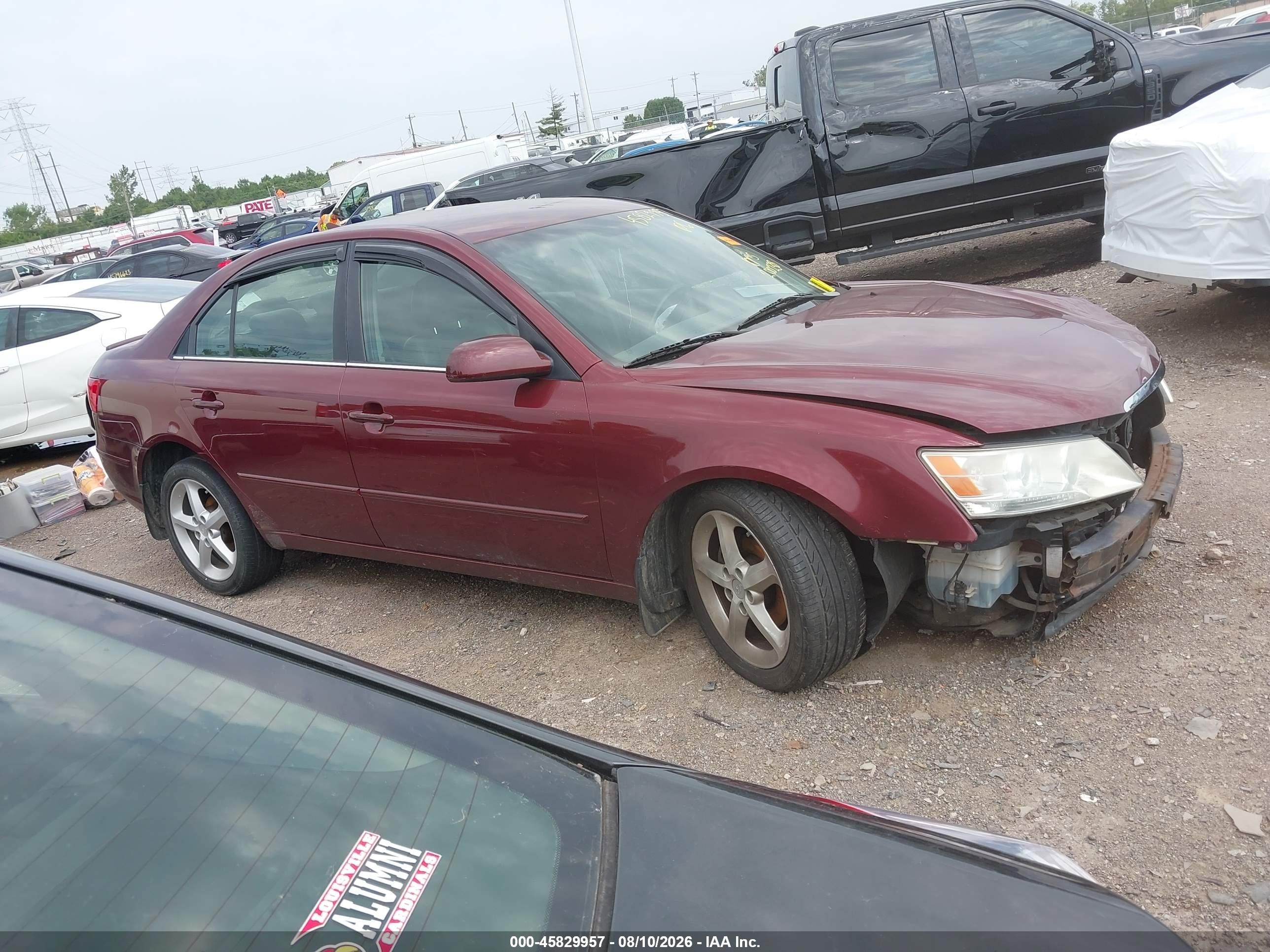 2009 Hyundai Sonata Se Красный vin: 5NPEU46C49H510967