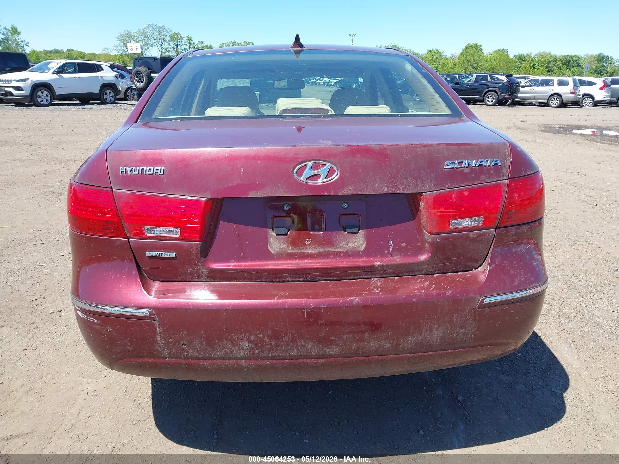 2009 Hyundai Sonata Limited Burgundy vin: 5NPEU46C59H405659