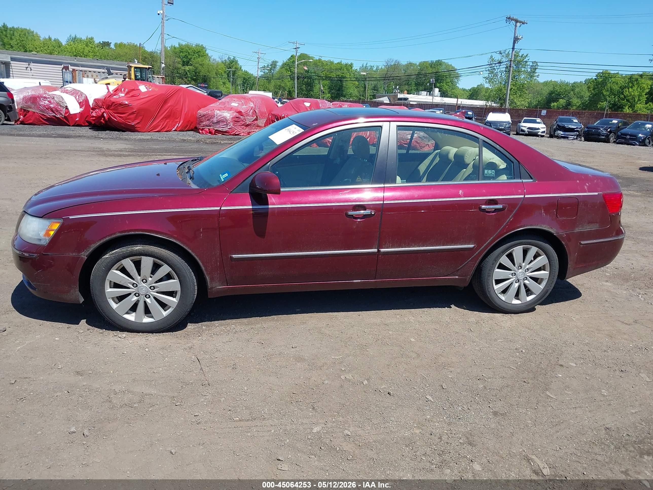 2009 Hyundai Sonata Limited Burgundy vin: 5NPEU46C59H405659