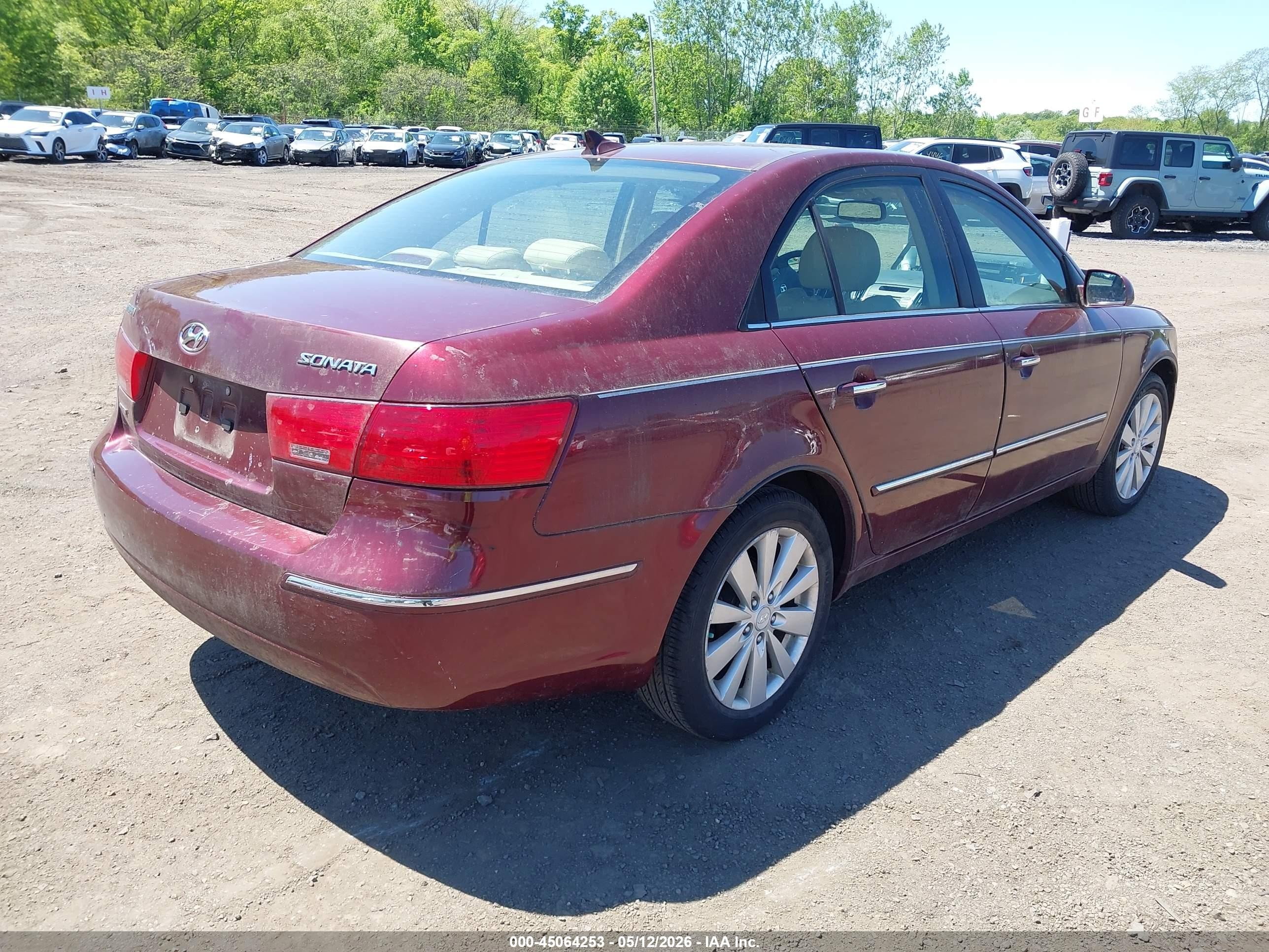 2009 Hyundai Sonata Limited Burgundy vin: 5NPEU46C59H405659