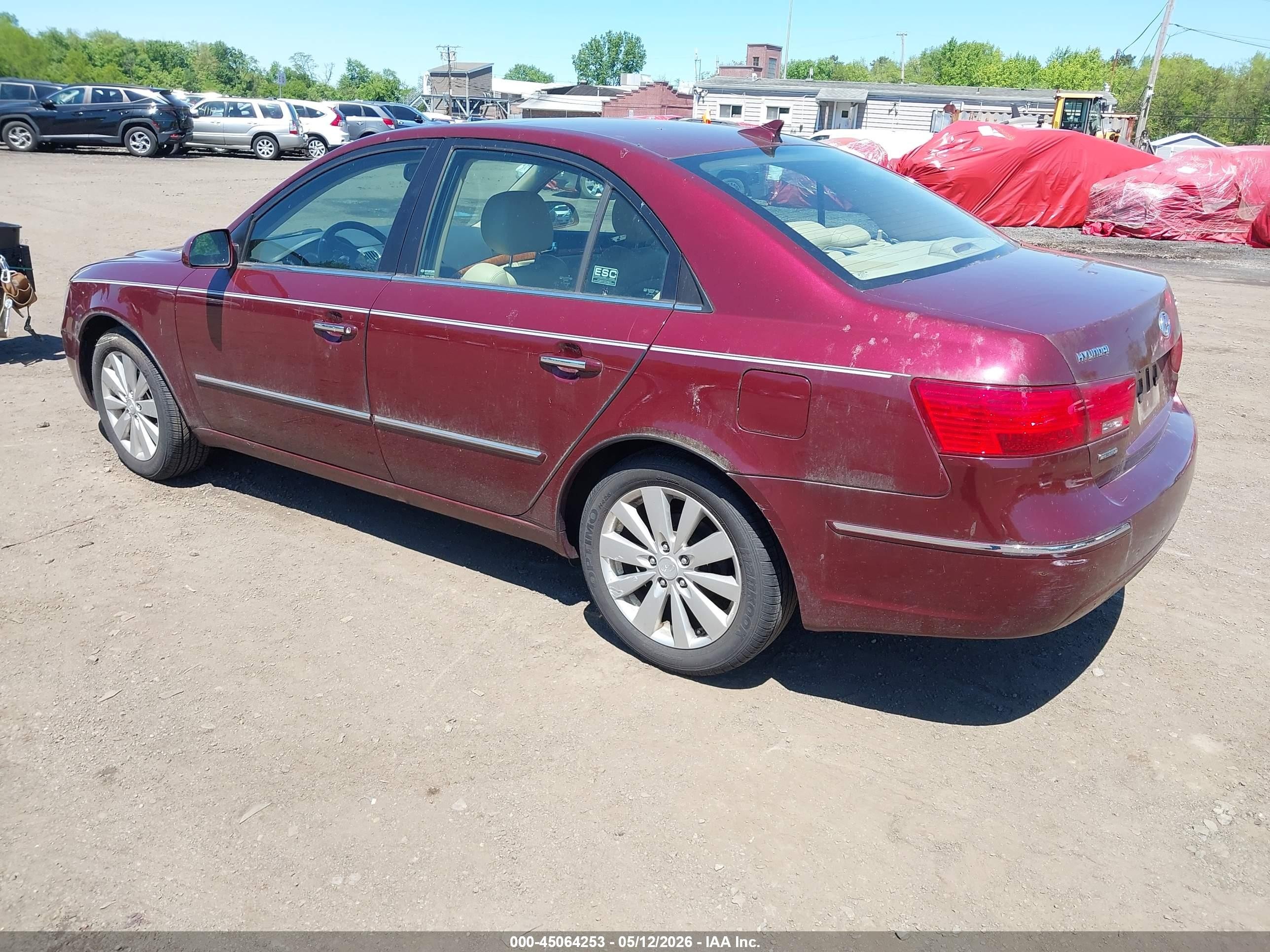 2009 Hyundai Sonata Limited Burgundy vin: 5NPEU46C59H405659