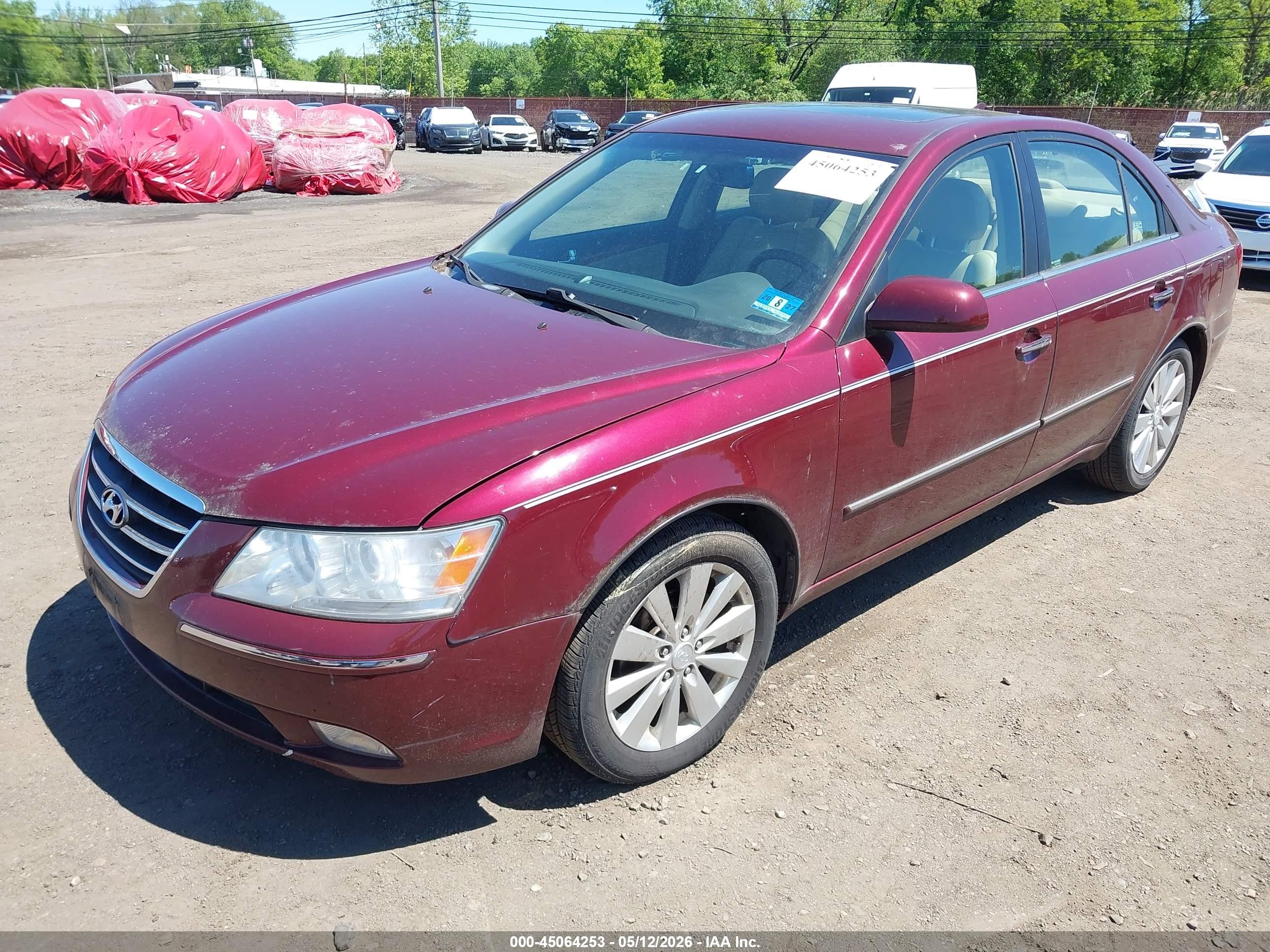 2009 Hyundai Sonata Limited Burgundy vin: 5NPEU46C59H405659