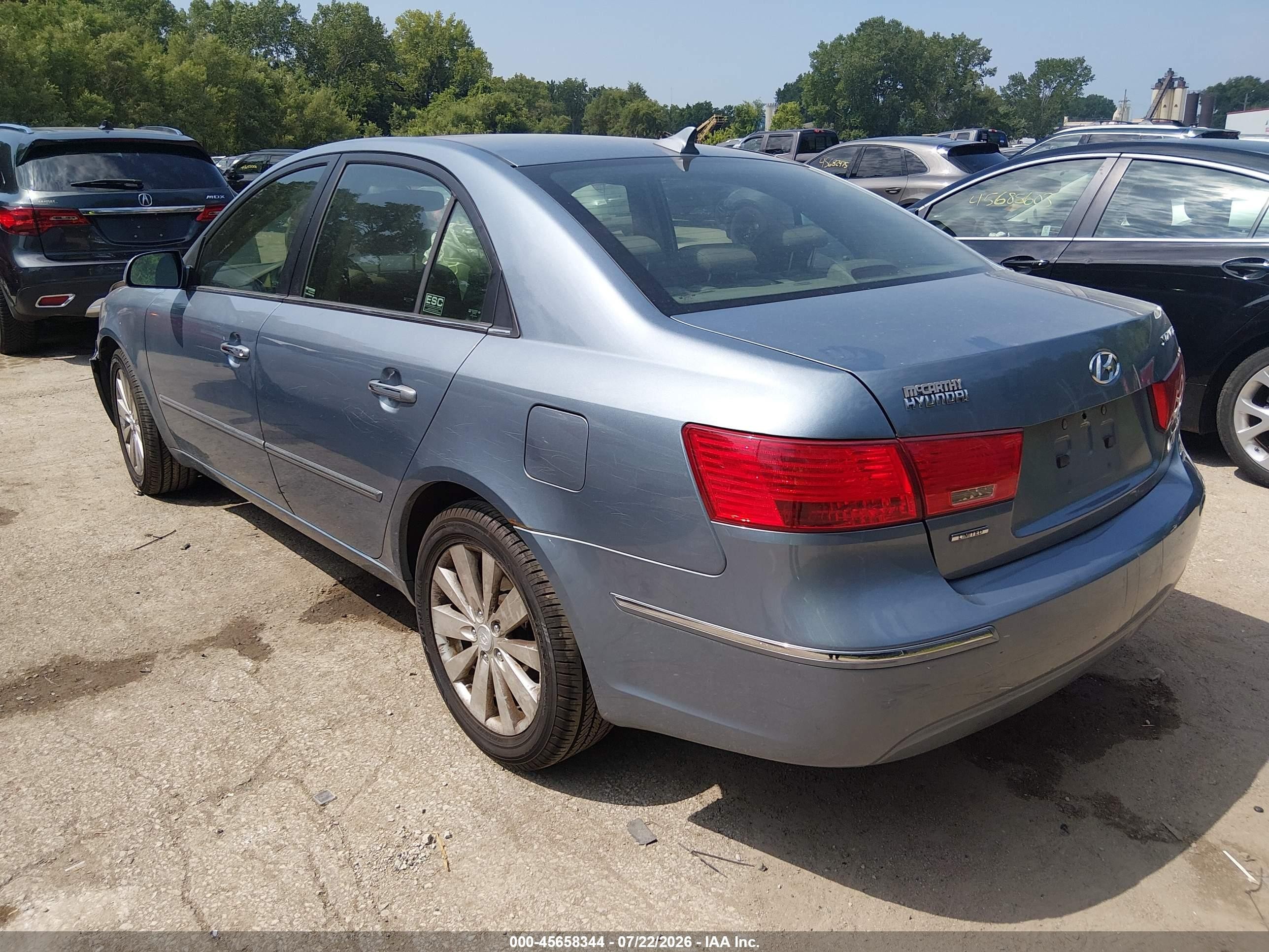 2009 Hyundai Sonata Limited Light Blue vin: 5NPEU46C59H447720
