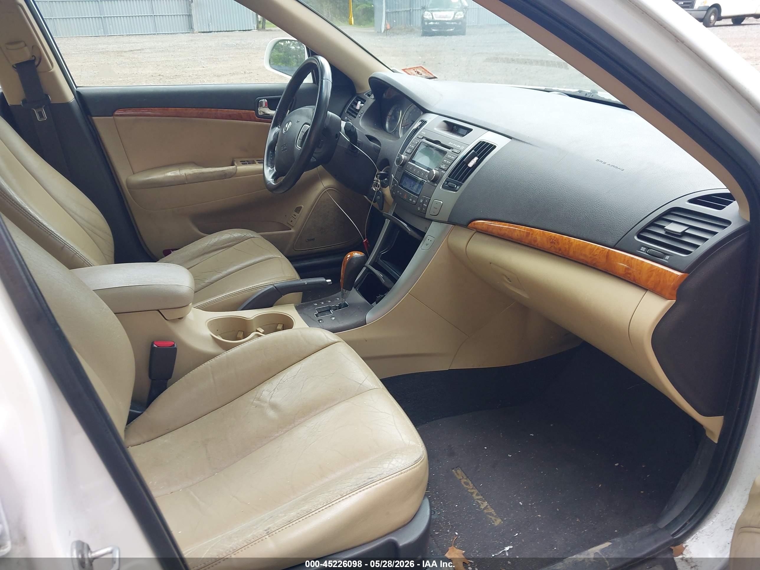 2009 Hyundai Sonata Limited White vin: 5NPEU46C59H563435
