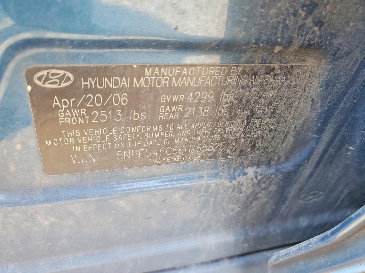 2006 Hyundai Sonata Gls Синий vin: 5NPEU46C66H165825