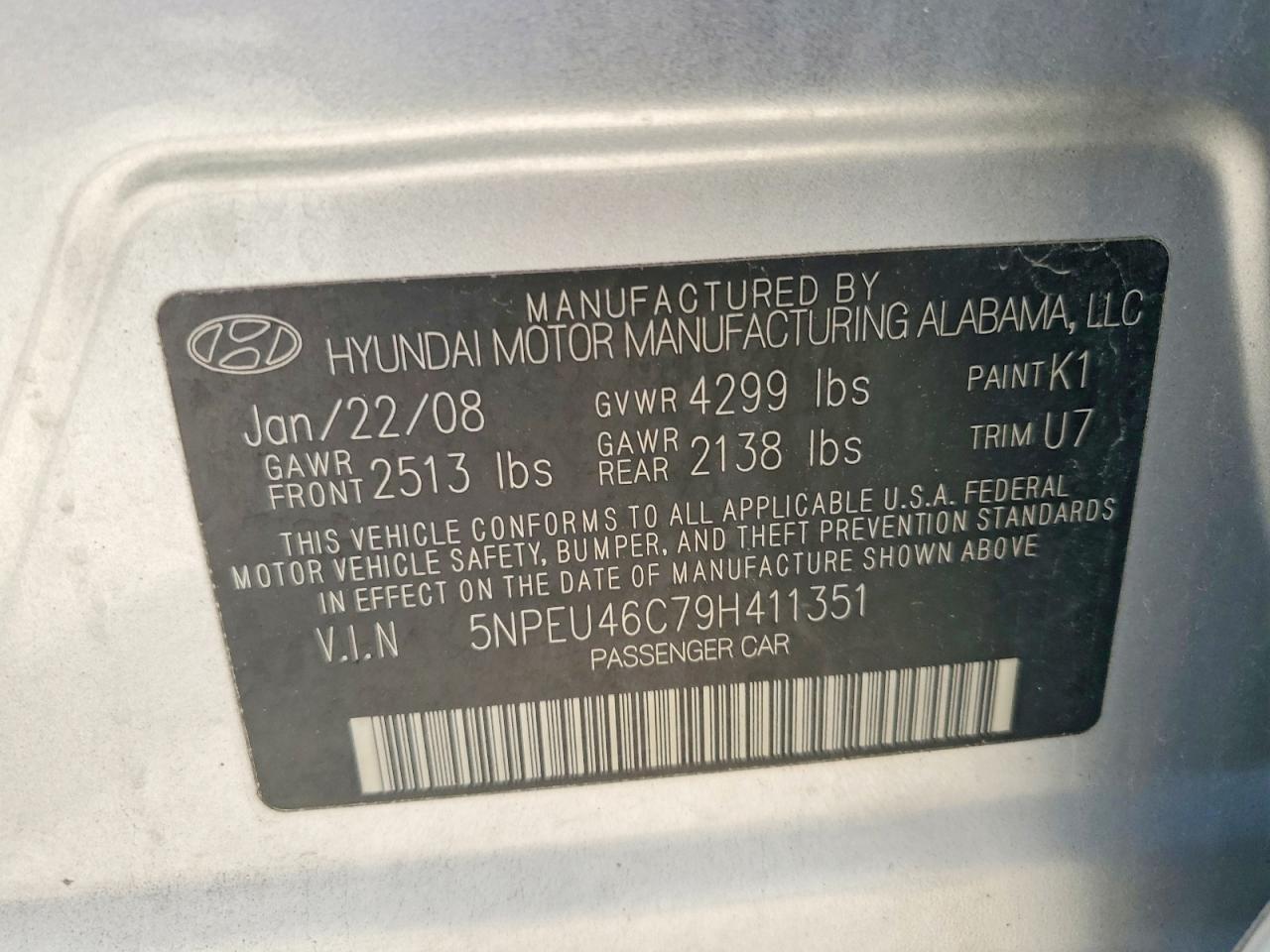2009 Hyundai Sonata Limited Серебряный vin: 5NPEU46C79H411351