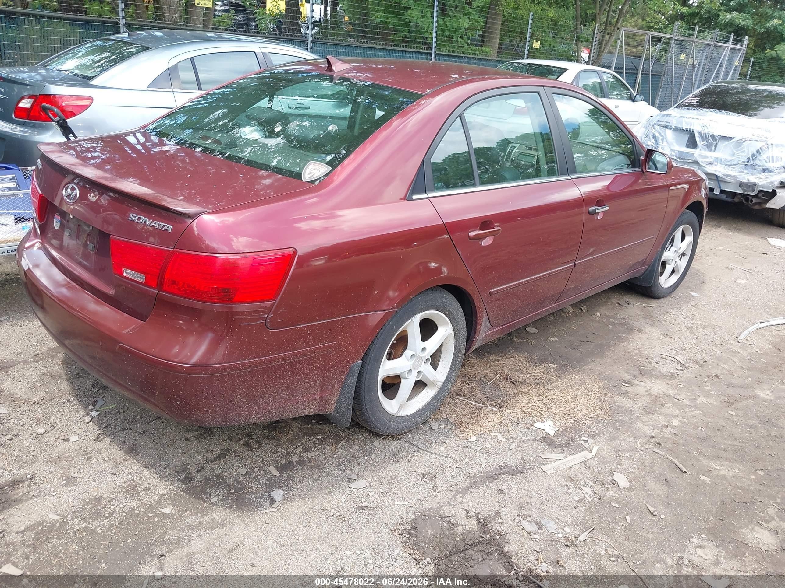 2009 Hyundai Sonata Se Burgundy vin: 5NPEU46C89H497141