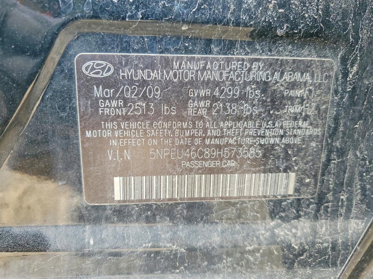 2009 Hyundai Sonata Limited Black vin: 5NPEU46C89H573585