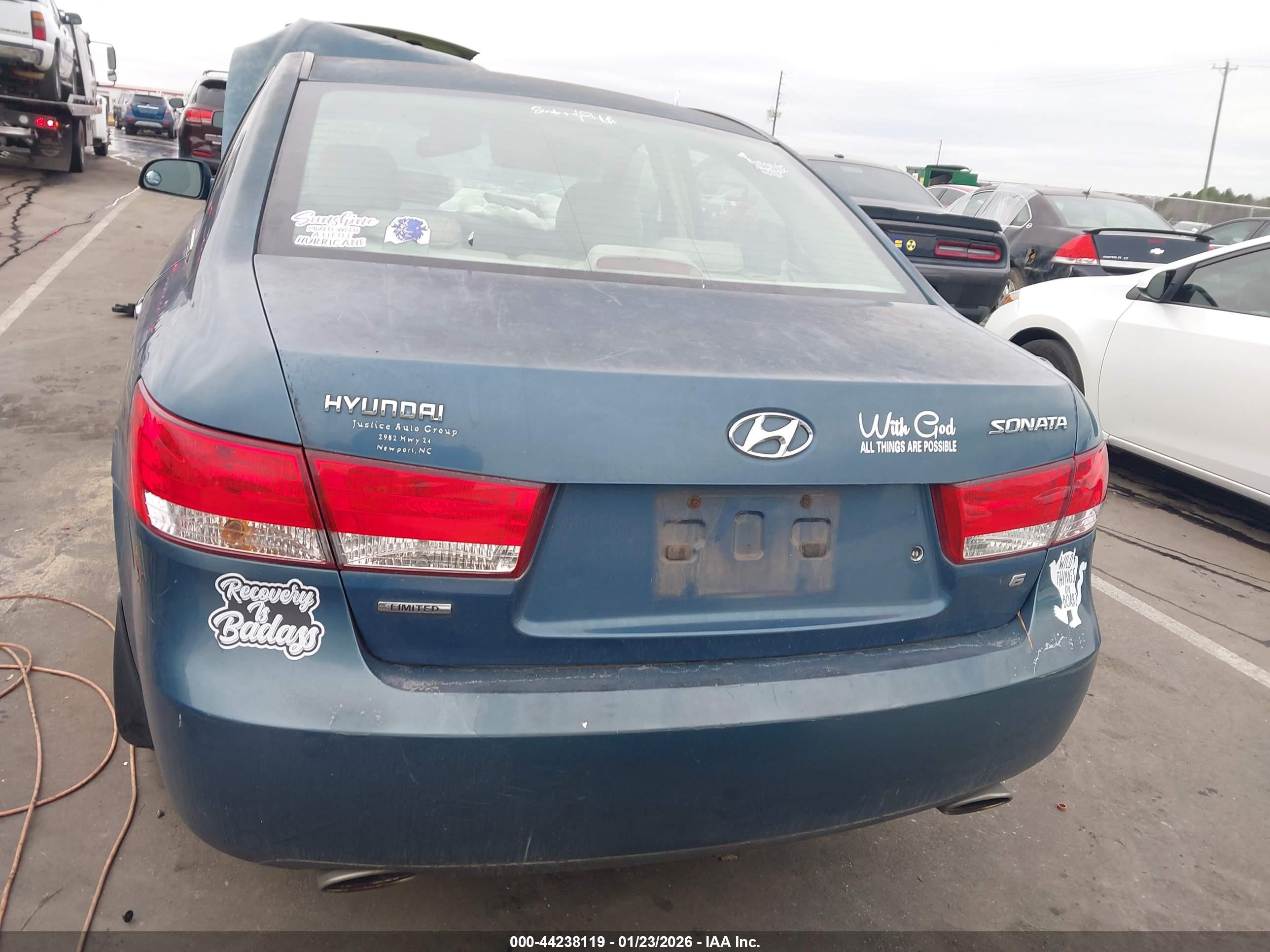 2007 Hyundai Sonata Limited/se V6 Teal vin: 5NPEU46F07H216019