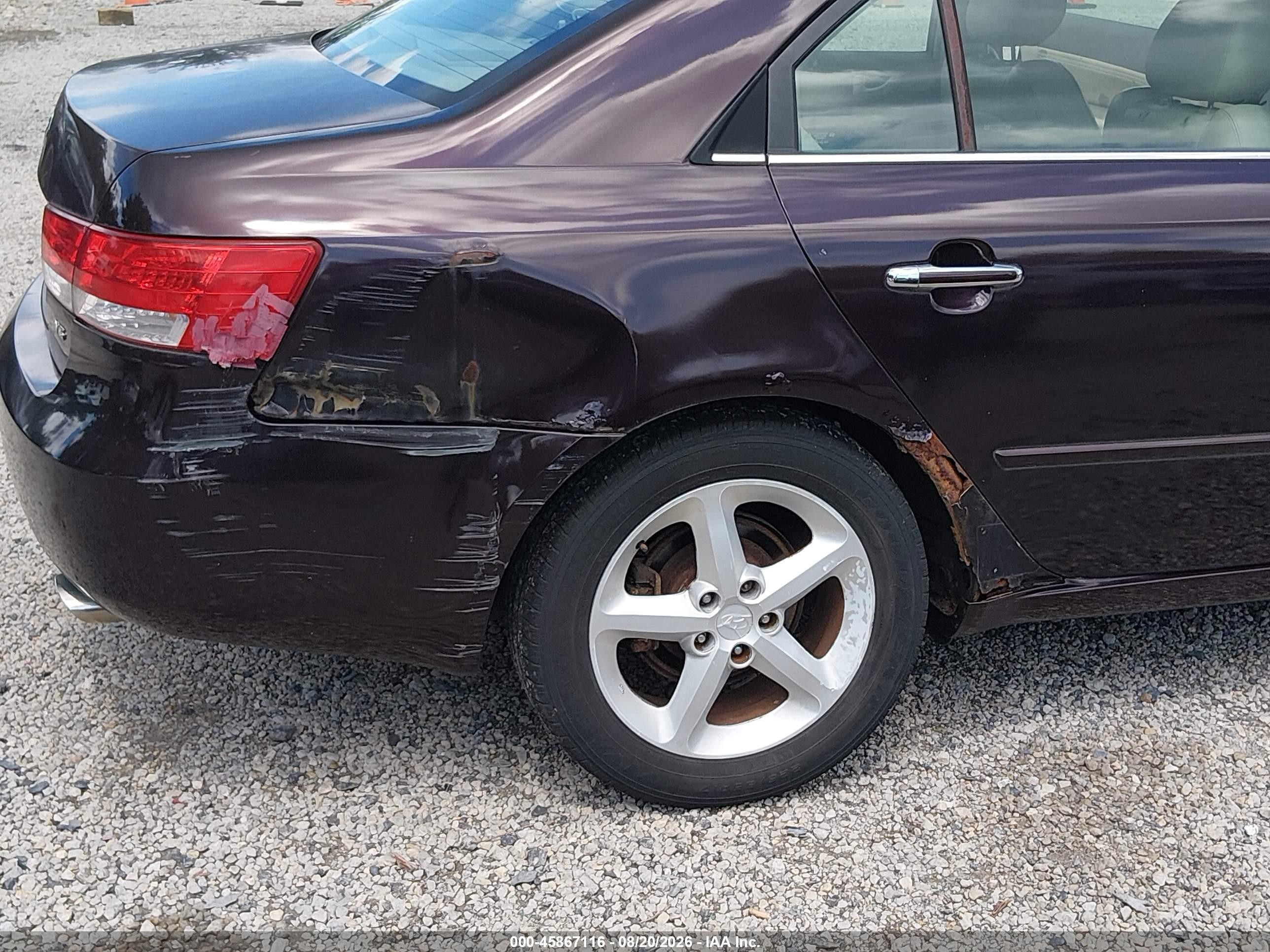 2006 Hyundai Sonata Gls V6/lx V6 Темно-бордовый vin: 5NPEU46F16H015289