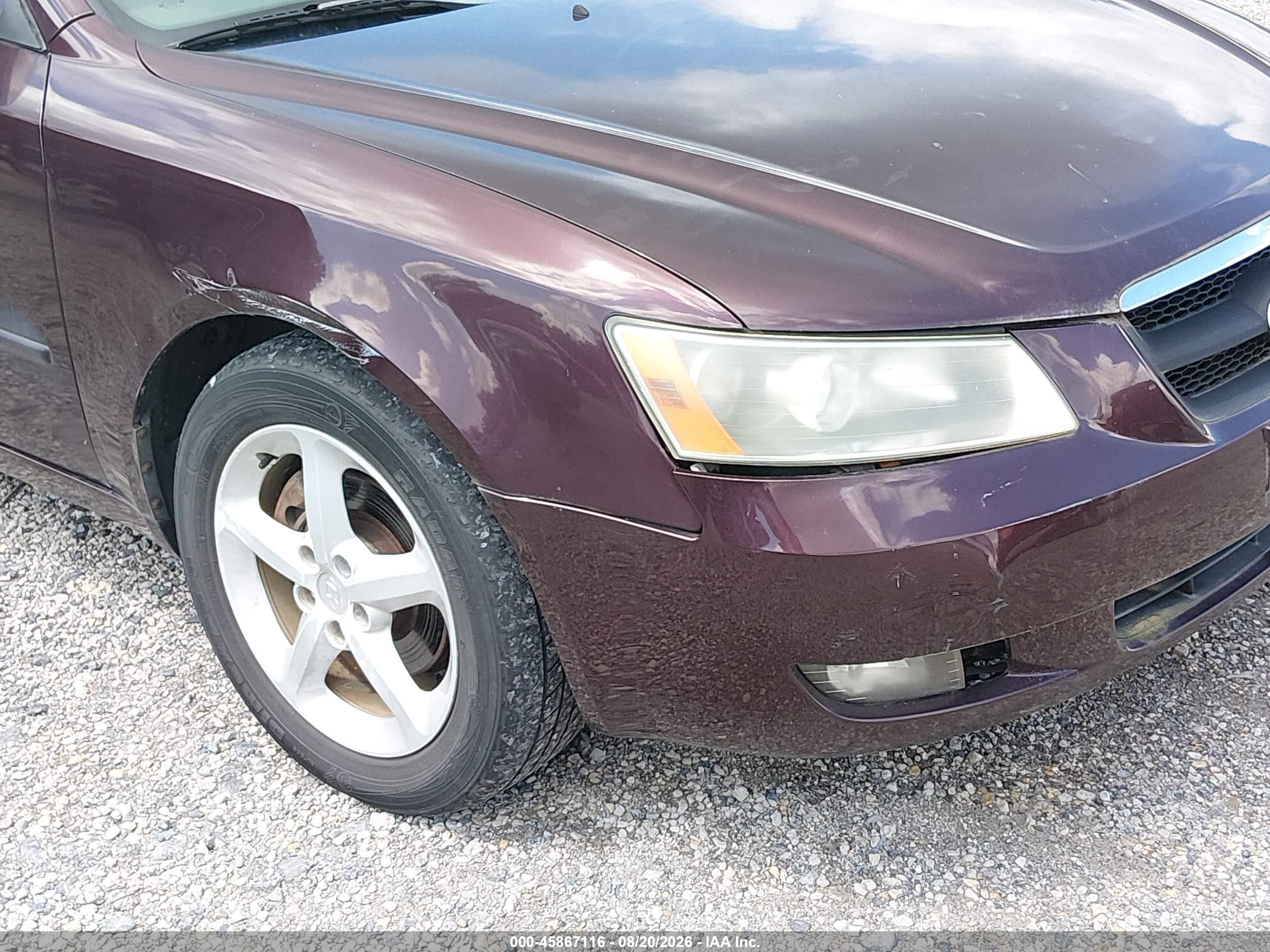 2006 Hyundai Sonata Gls V6/lx V6 Темно-бордовый vin: 5NPEU46F16H015289