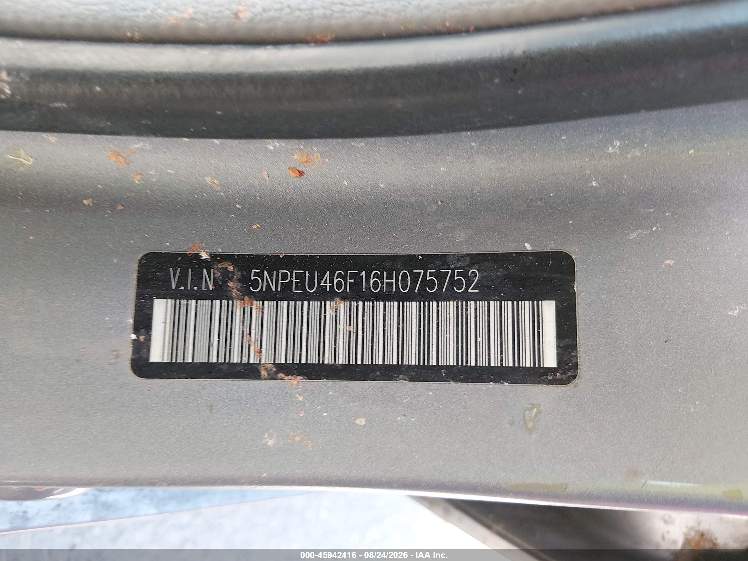 2006 Hyundai Sonata Gls V6/lx V6 Фиолетовый vin: 5NPEU46F16H075752