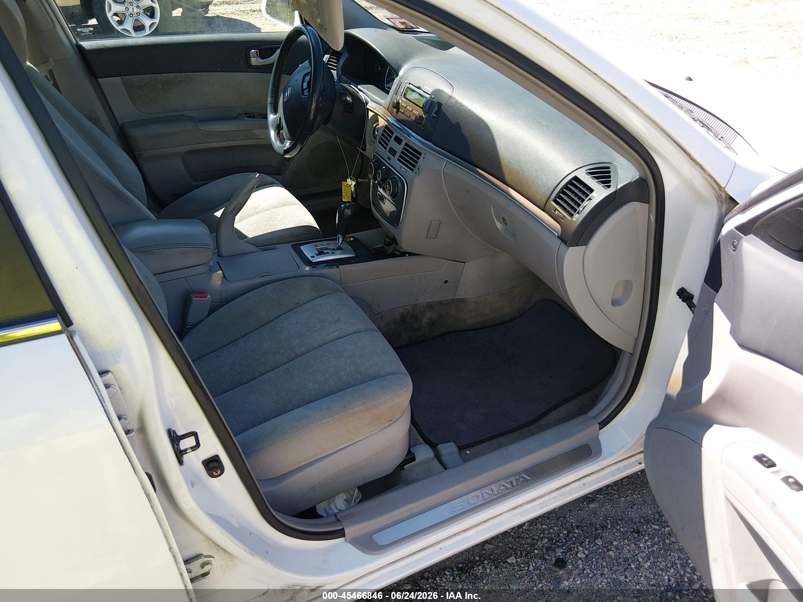 2006 Hyundai Sonata Gls V6/lx V6 White vin: 5NPEU46F16H080353
