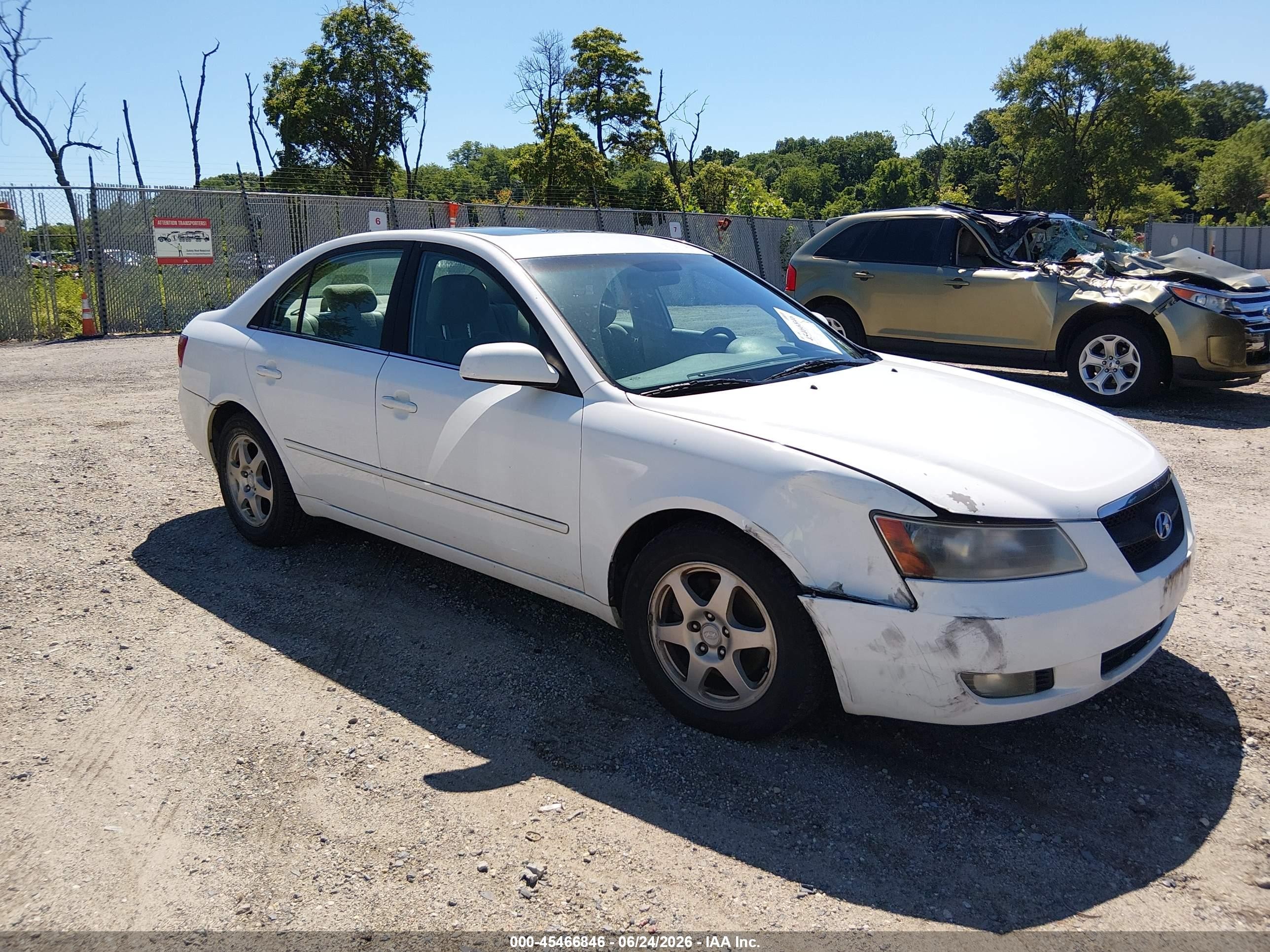 2006 Hyundai Sonata Gls V6/lx V6 White vin: 5NPEU46F16H080353