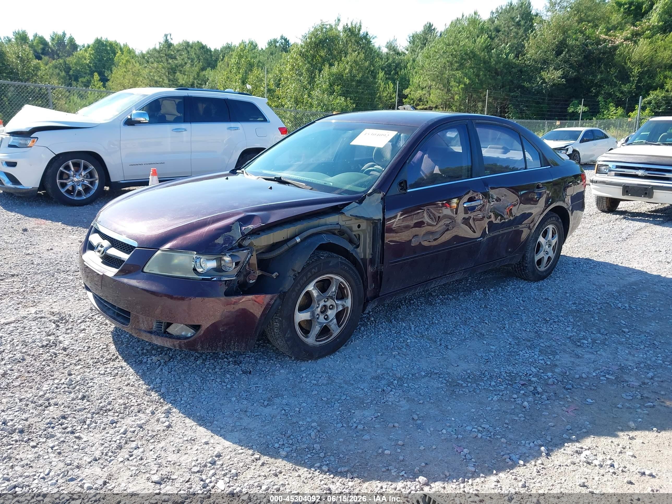 2006 Hyundai Sonata Gls V6/lx V6 Burgundy vin: 5NPEU46F16H093720