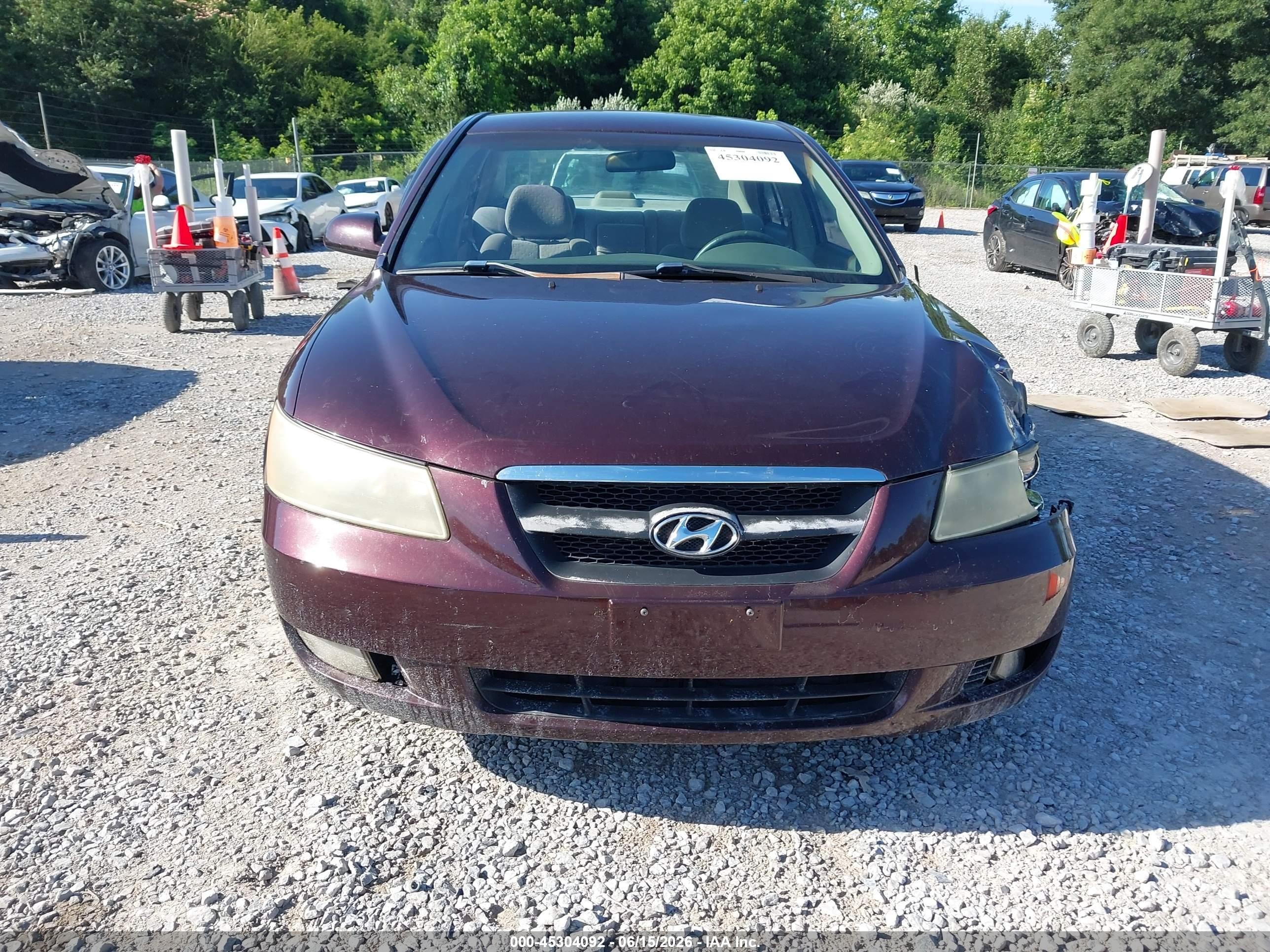 2006 Hyundai Sonata Gls V6/lx V6 Burgundy vin: 5NPEU46F16H093720