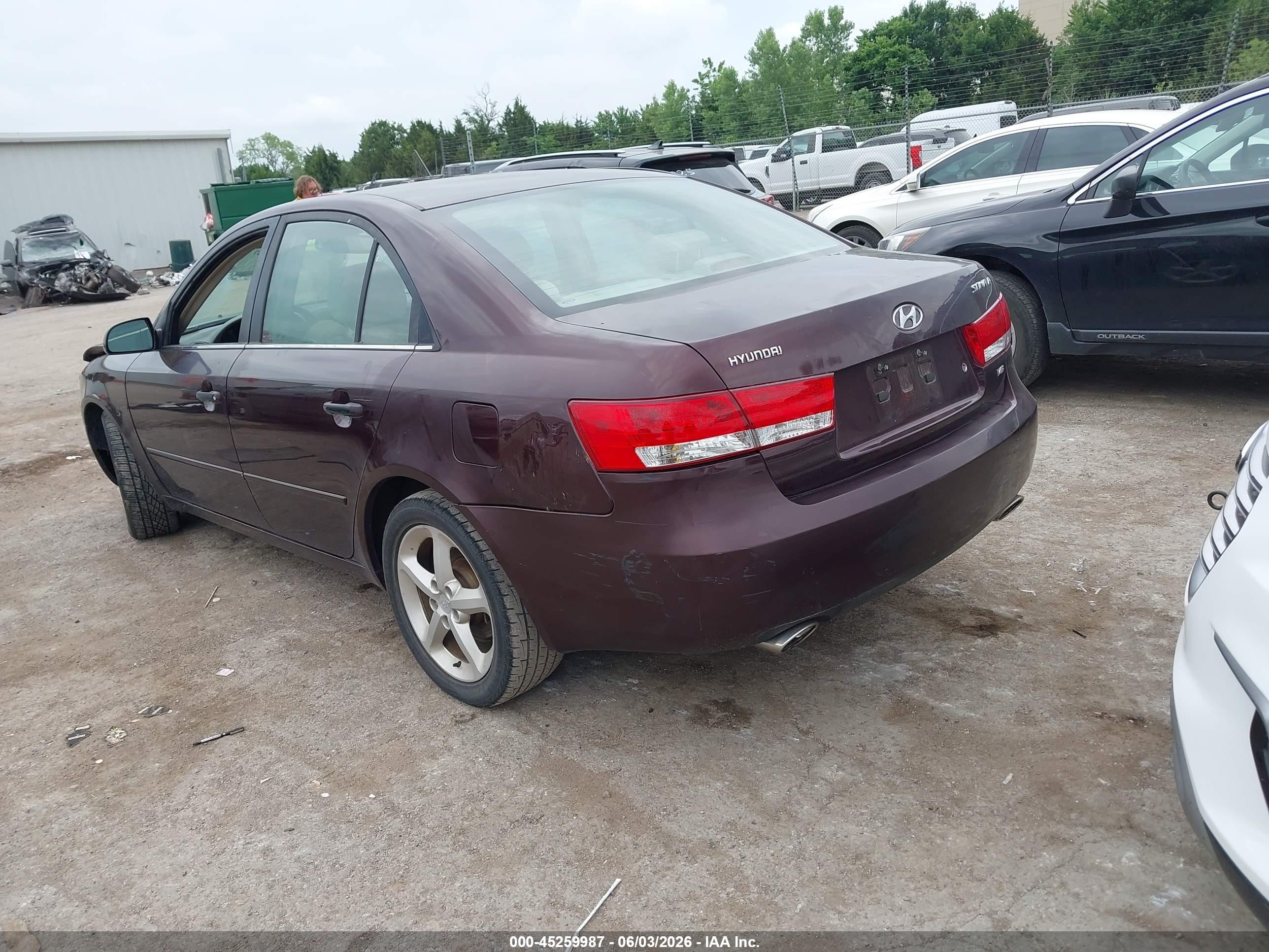 2006 Hyundai Sonata Gls V6/lx V6 Purple vin: 5NPEU46F16H117188