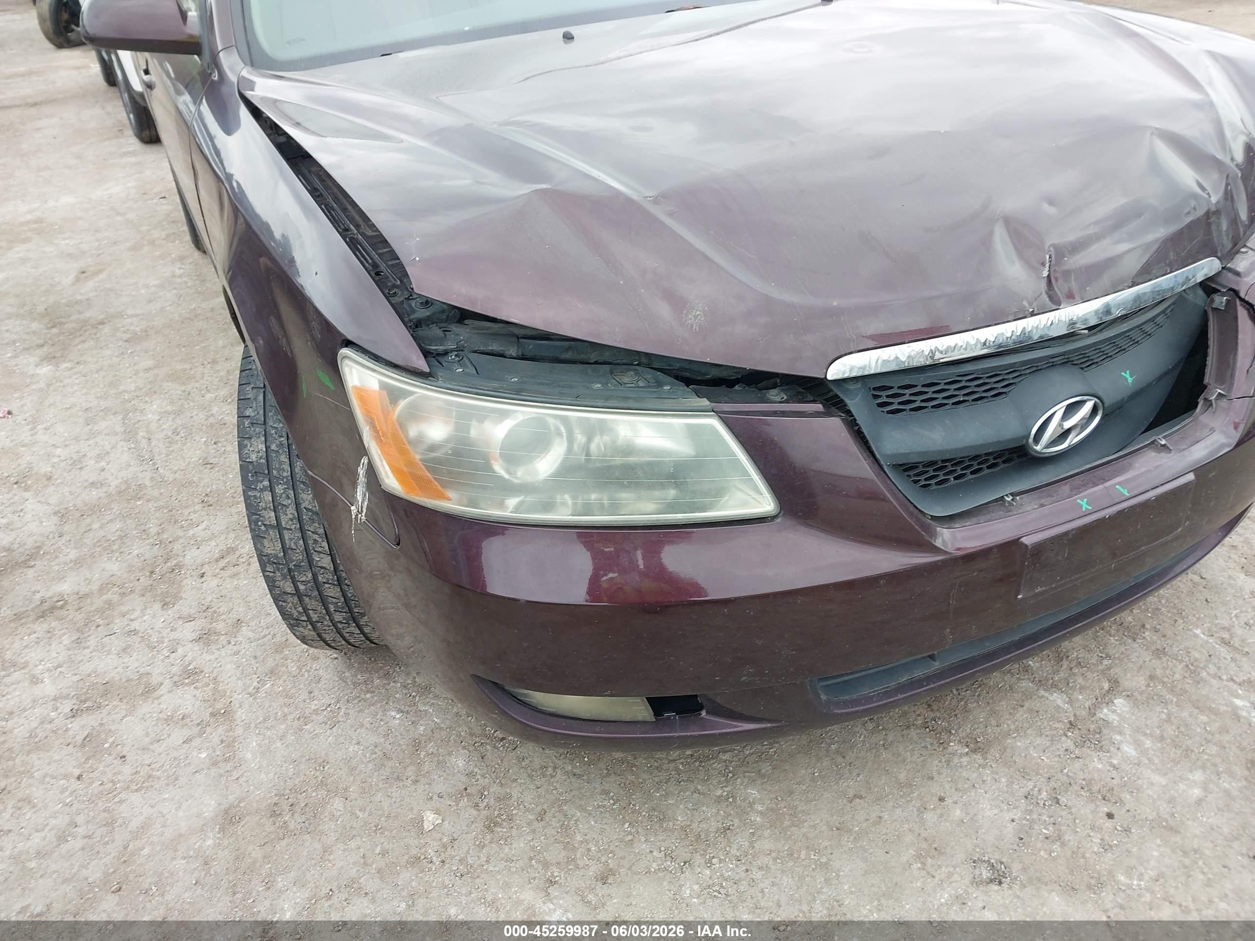 2006 Hyundai Sonata Gls V6/lx V6 Purple vin: 5NPEU46F16H117188