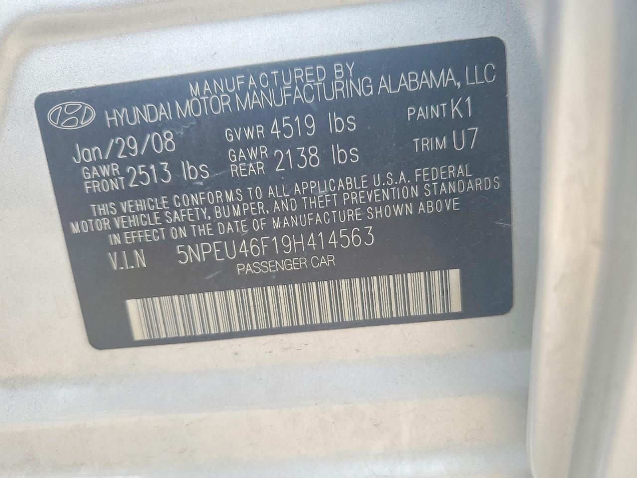 2009 Hyundai Sonata Limited V6 Silver vin: 5NPEU46F19H414563
