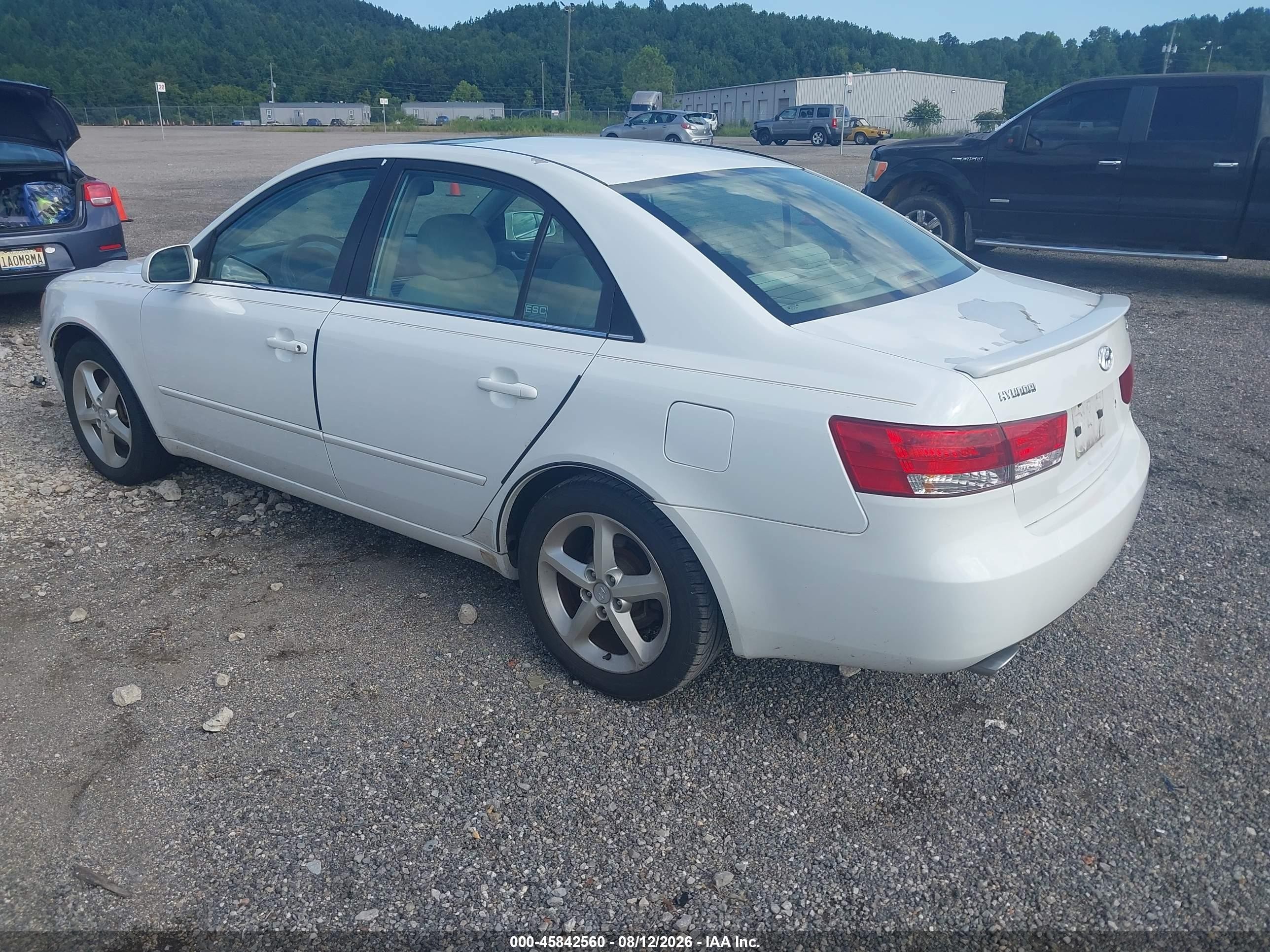 2007 Hyundai Sonata Limited/limited W/xm/se/se W/xm White vin: 5NPEU46F27H175912