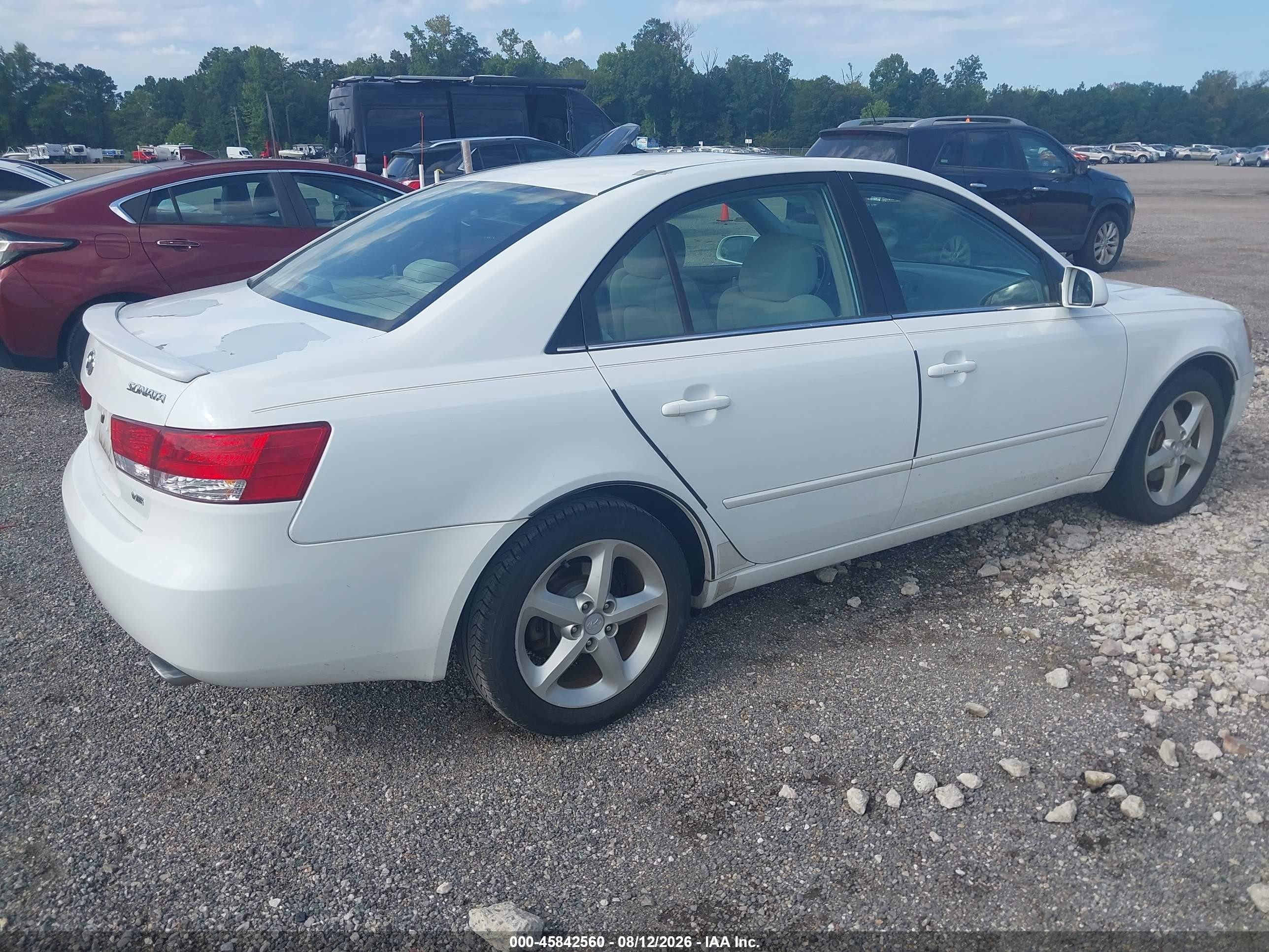 2007 Hyundai Sonata Limited/limited W/xm/se/se W/xm White vin: 5NPEU46F27H175912