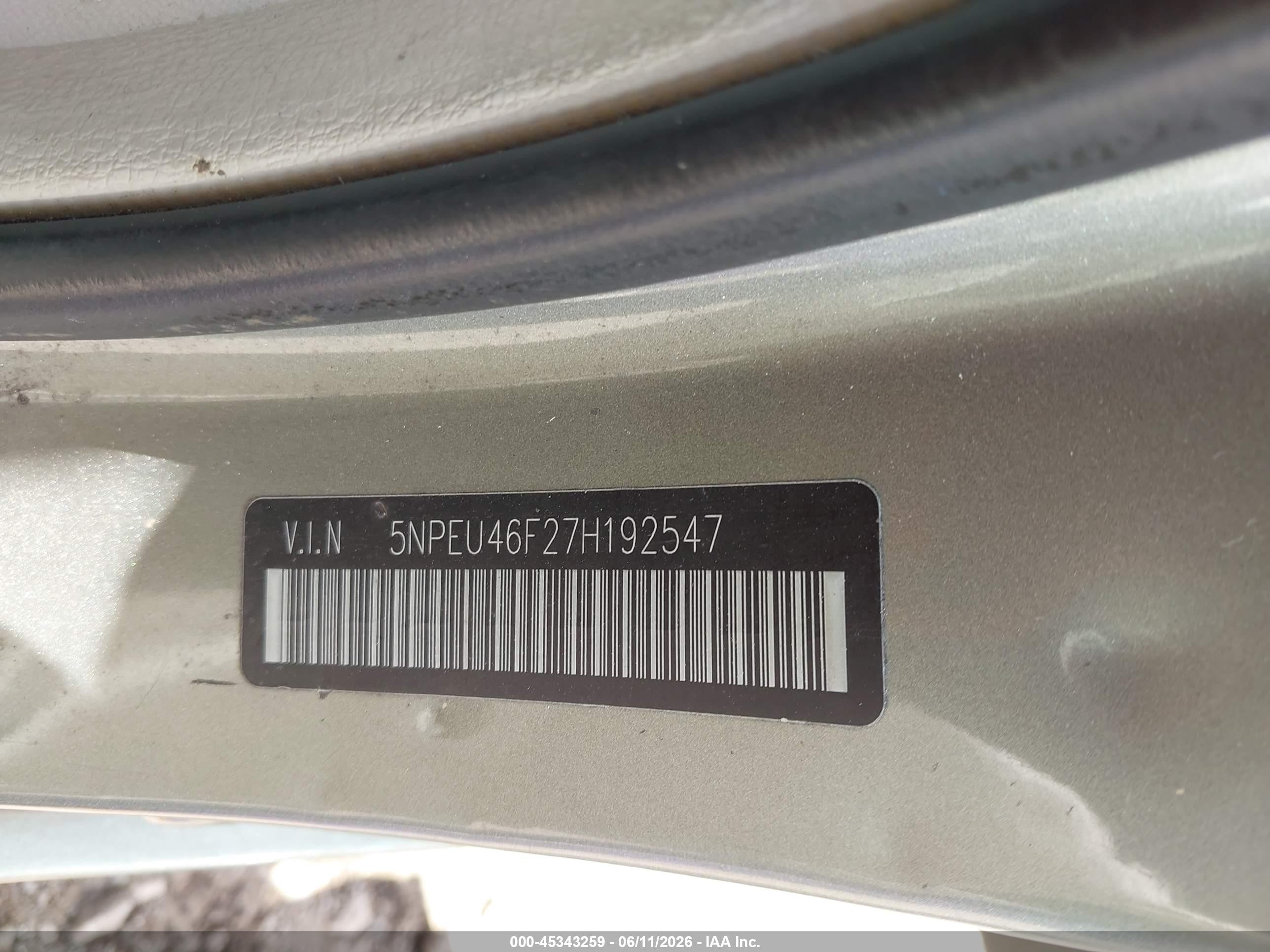 2007 Hyundai Sonata Limited/limited W/xm/se/se W/xm Бирюзовый vin: 5NPEU46F27H192547