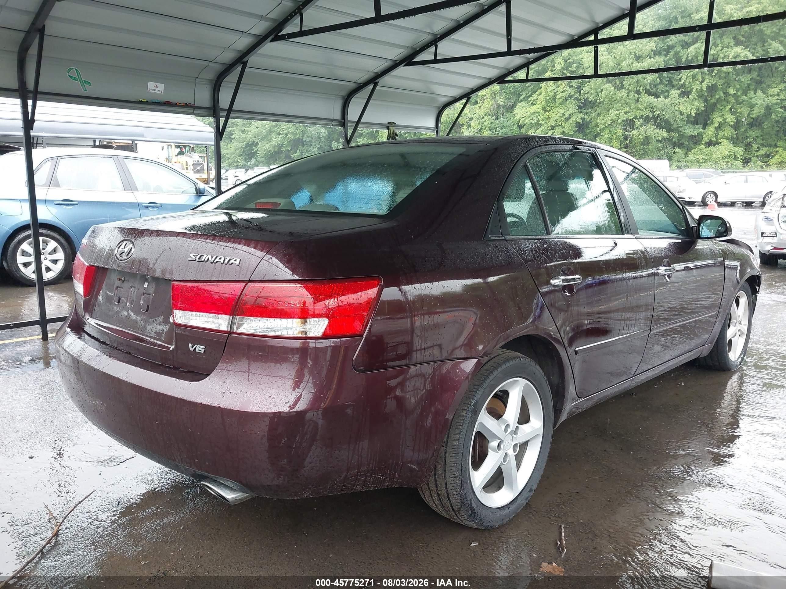2006 Hyundai Sonata Gls V6/lx V6 Purple vin: 5NPEU46F36H069712