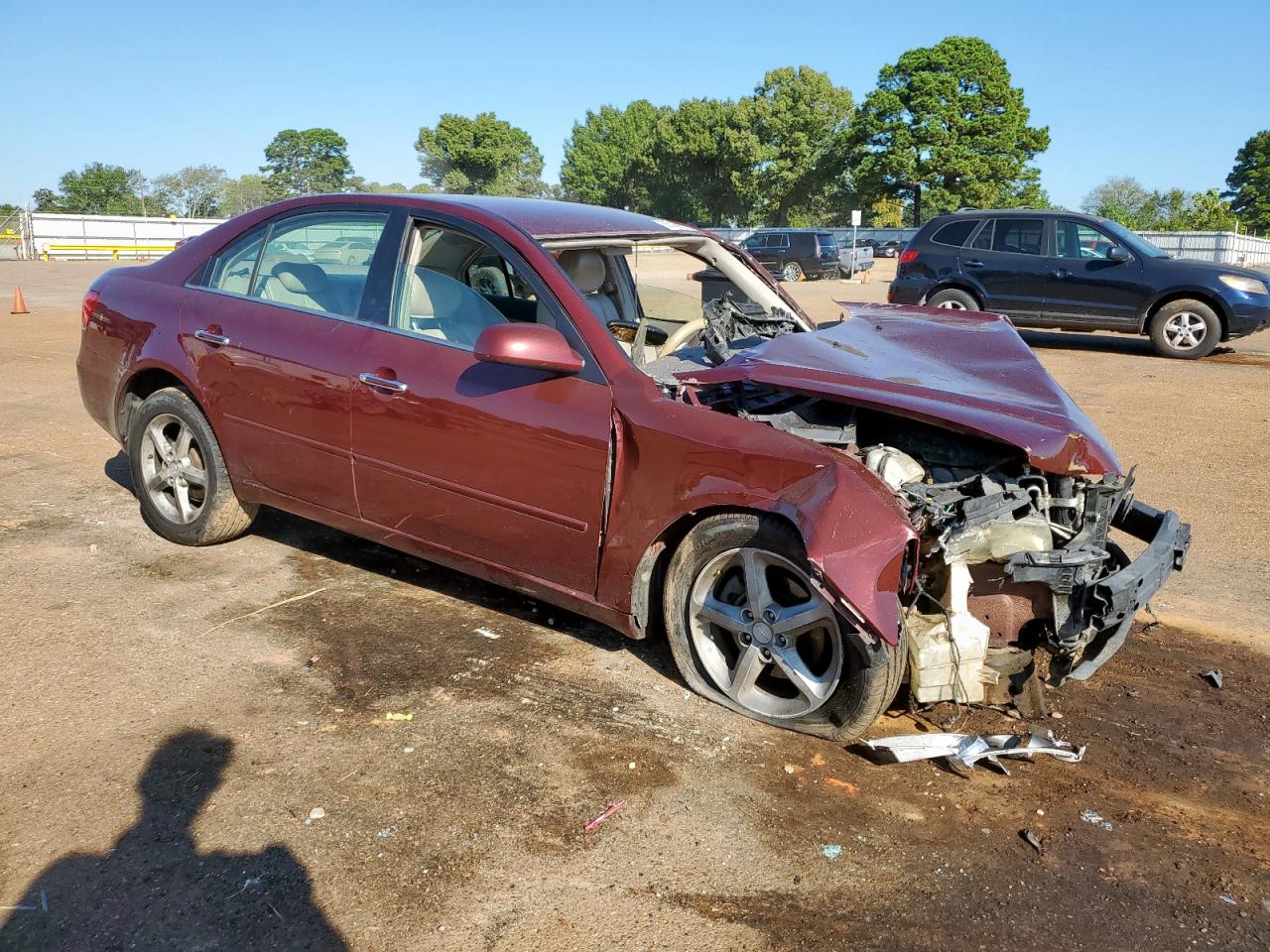2007 Hyundai Sonata Se Maroon vin: 5NPEU46F37H215849