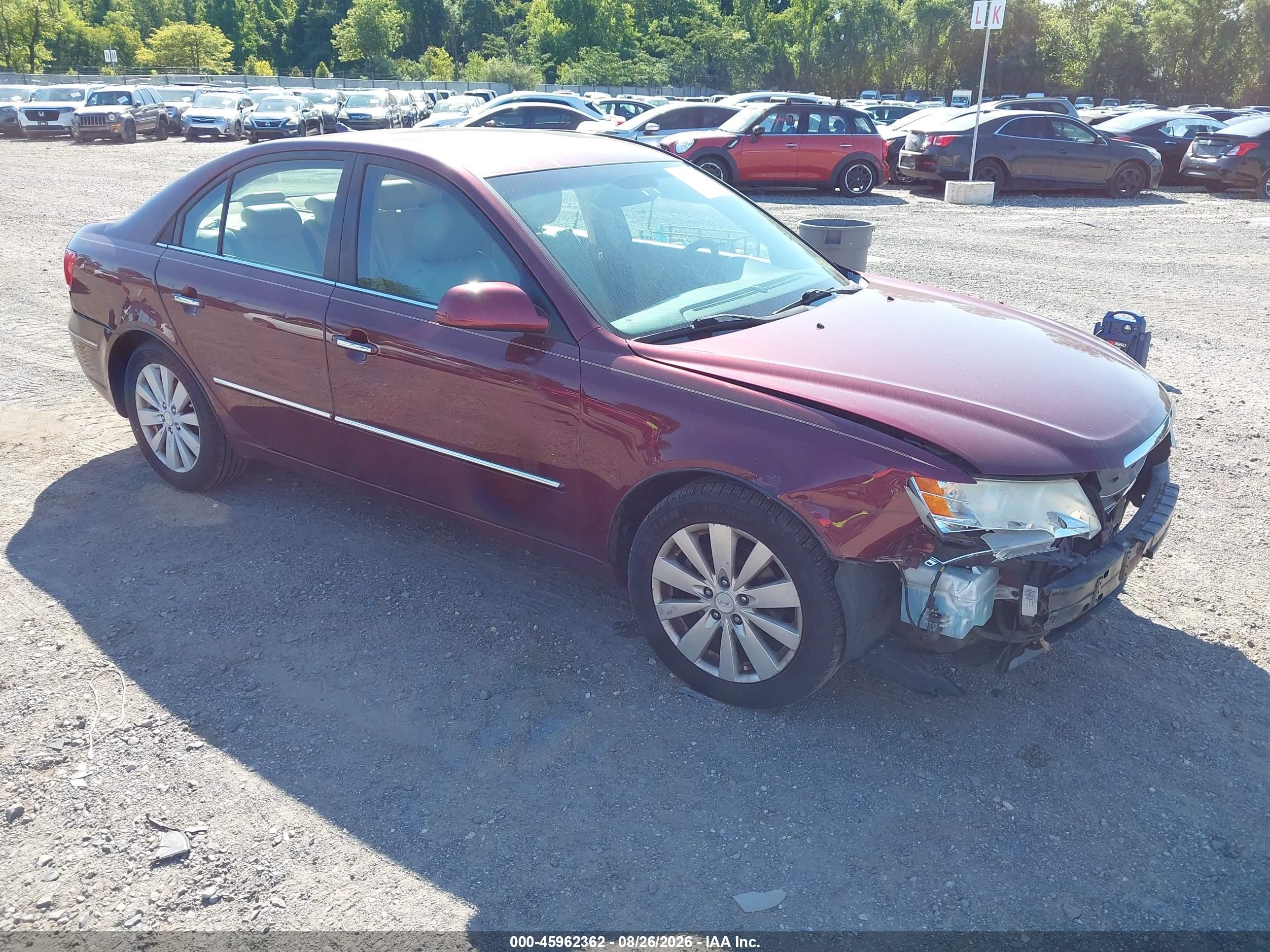 2009 Hyundai Sonata Limited V6 Maroon vin: 5NPEU46F39H412281