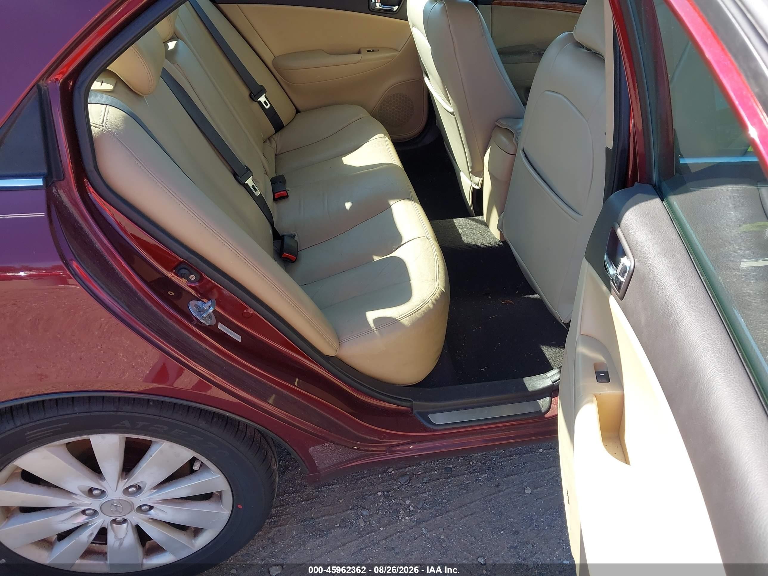 2009 Hyundai Sonata Limited V6 Темно-бордовый vin: 5NPEU46F39H412281