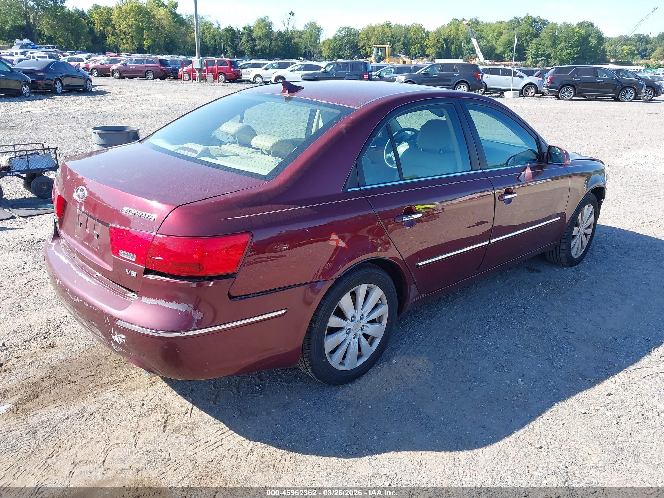 2009 Hyundai Sonata Limited V6 Темно-бордовый vin: 5NPEU46F39H412281