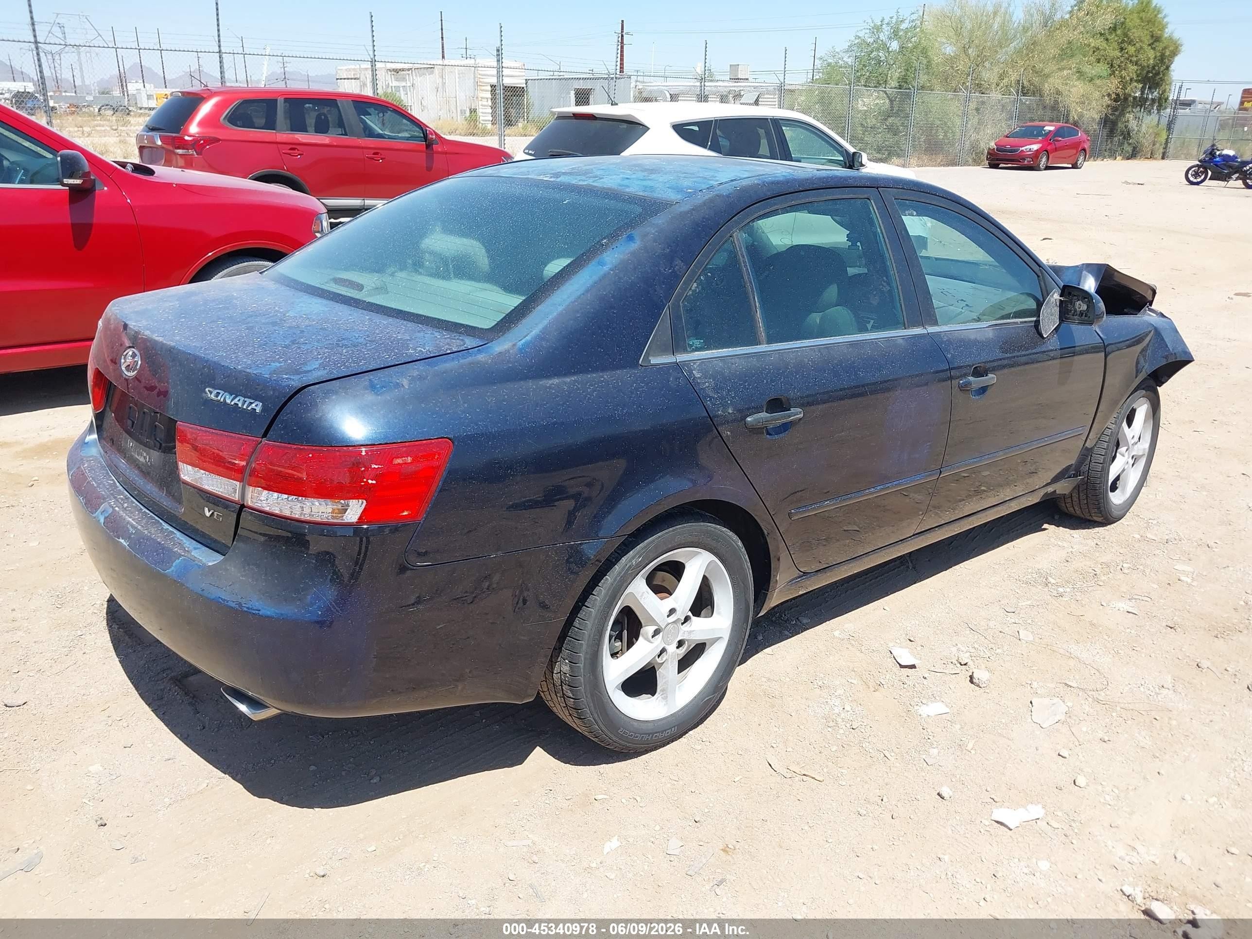 2006 Hyundai Sonata Gls V6/lx V6 Dark Blue vin: 5NPEU46F46H009647