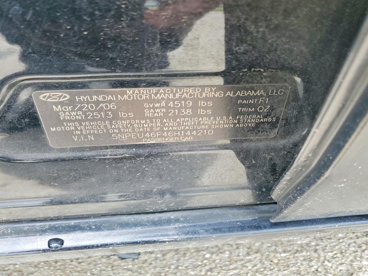 2006 Hyundai Sonata Gls V6 Черный vin: 5NPEU46F46H144210