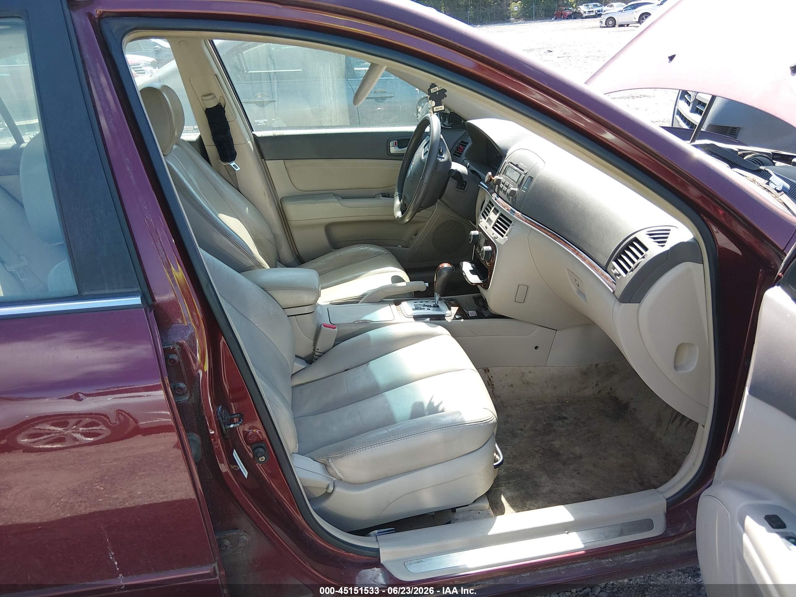 2007 Hyundai Sonata Limited/se V6 Темно-бордовый vin: 5NPEU46F47H243112