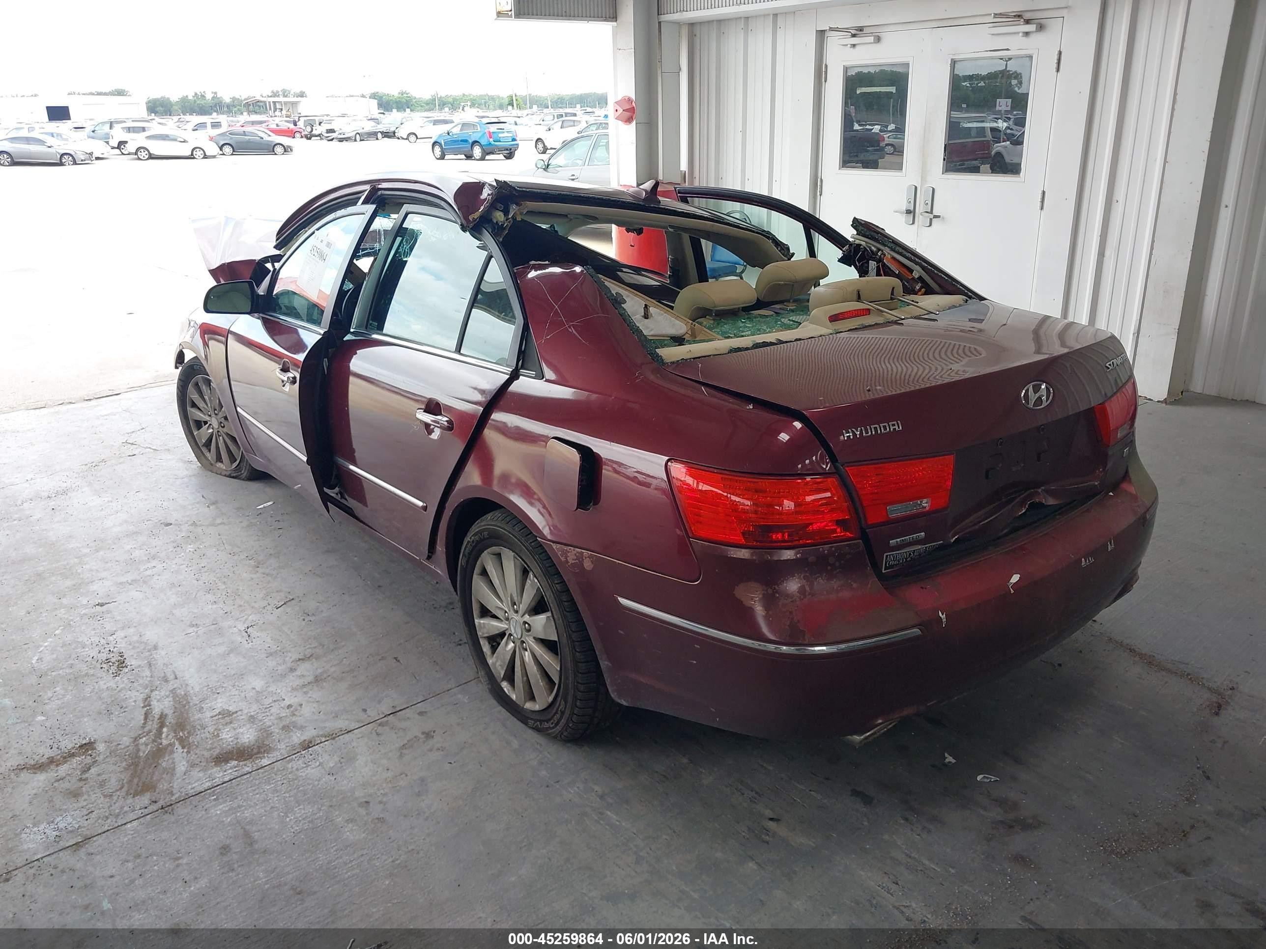 2009 Hyundai Sonata Limited V6 Burgundy vin: 5NPEU46F49H413519