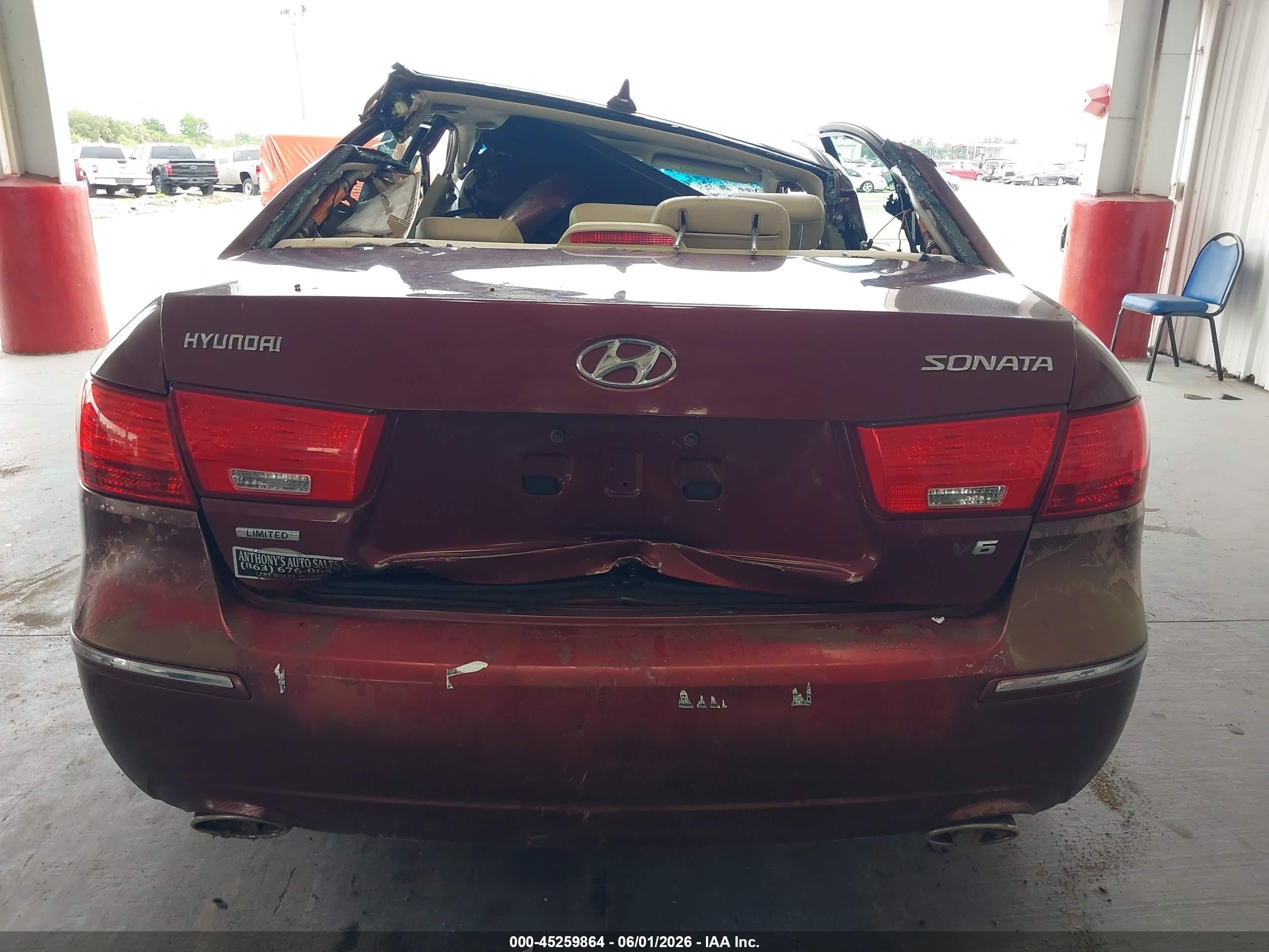 2009 Hyundai Sonata Limited V6 Burgundy vin: 5NPEU46F49H413519
