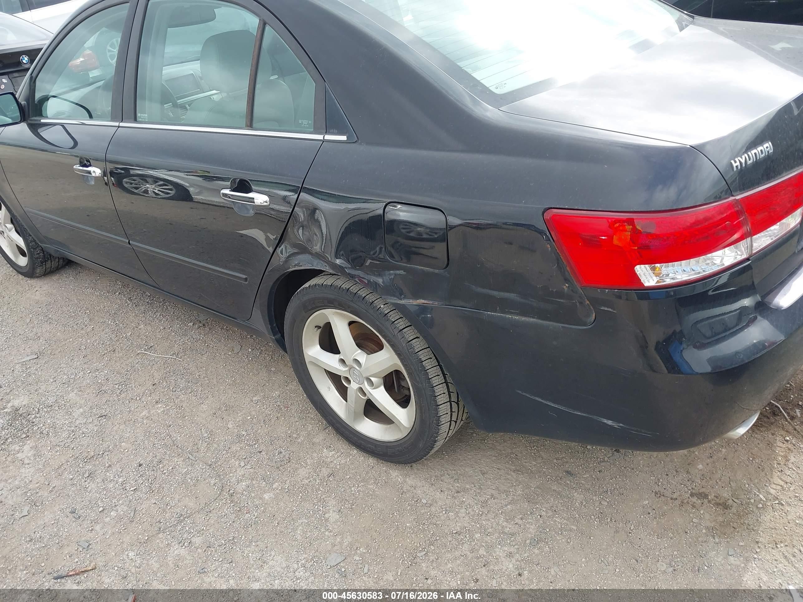 2006 Hyundai Sonata Gls V6/lx V6 Black vin: 5NPEU46F56H008720