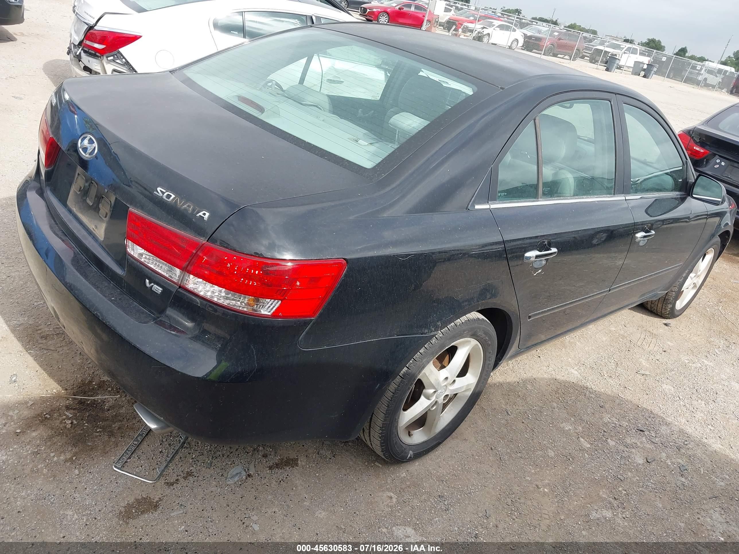 2006 Hyundai Sonata Gls V6/lx V6 Black vin: 5NPEU46F56H008720