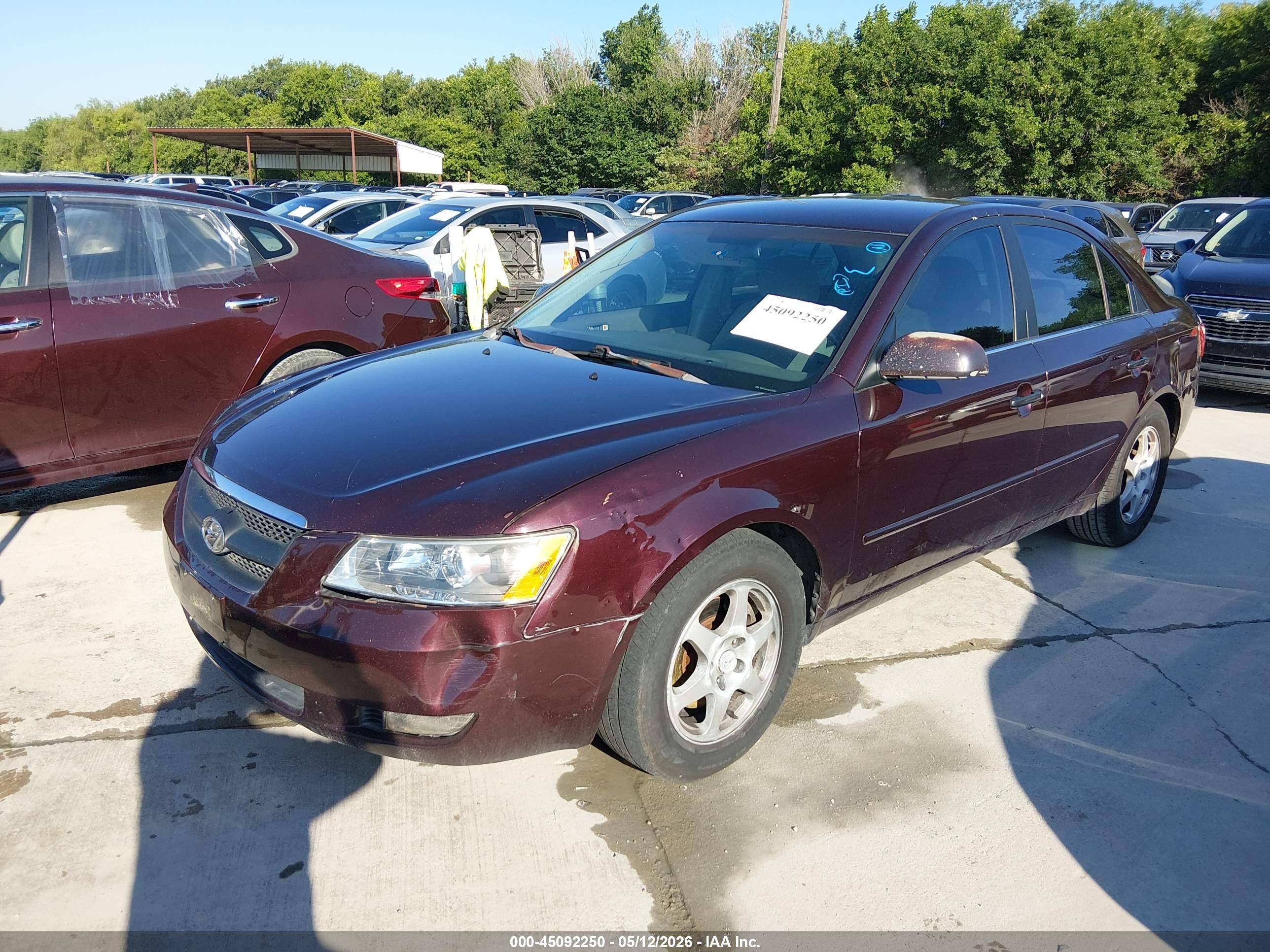 2006 Hyundai Sonata Gls V6/lx V6 Burgundy vin: 5NPEU46F56H073051