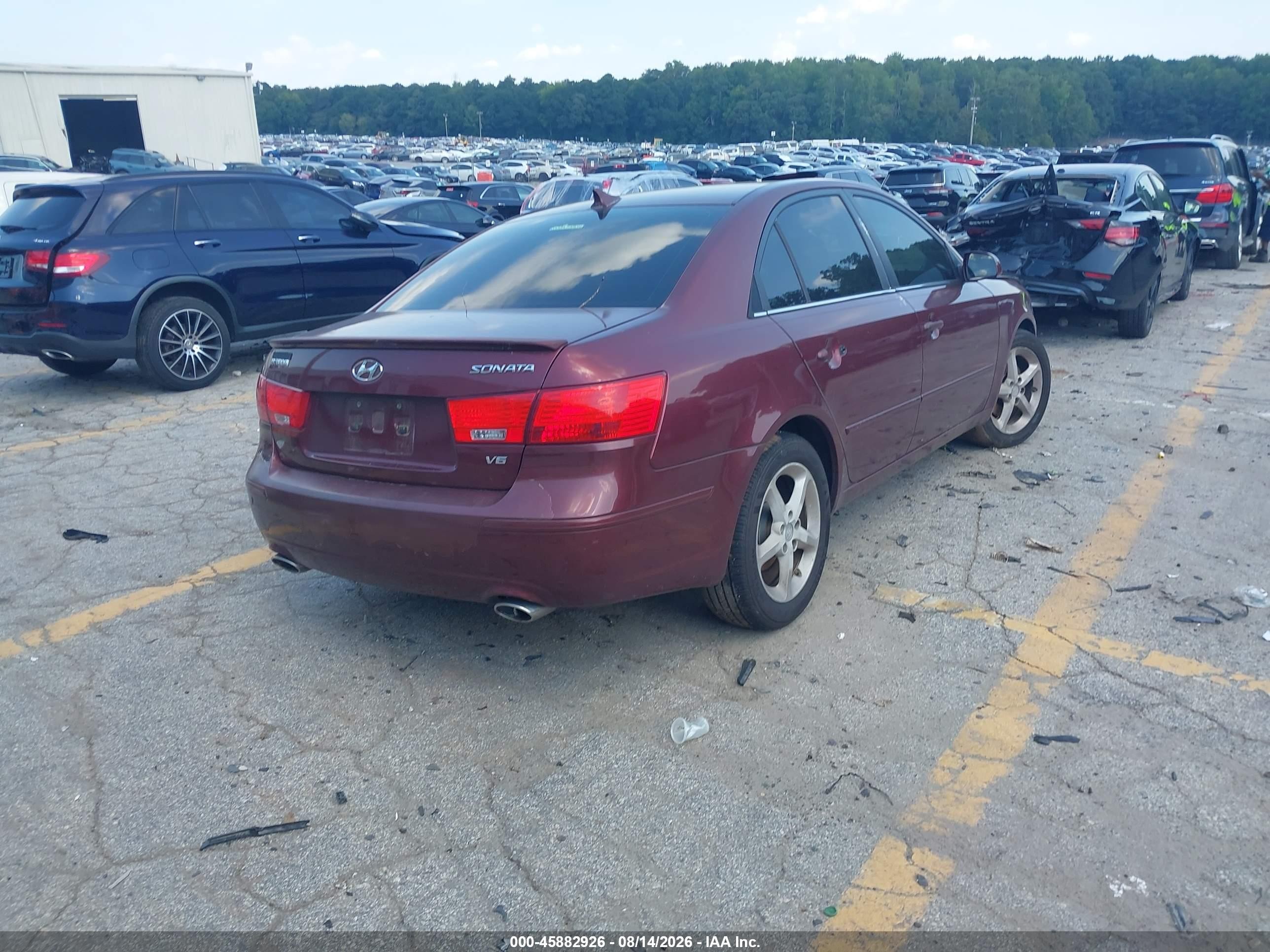 2009 Hyundai Sonata Se V6 Burgundy vin: 5NPEU46F59H520076