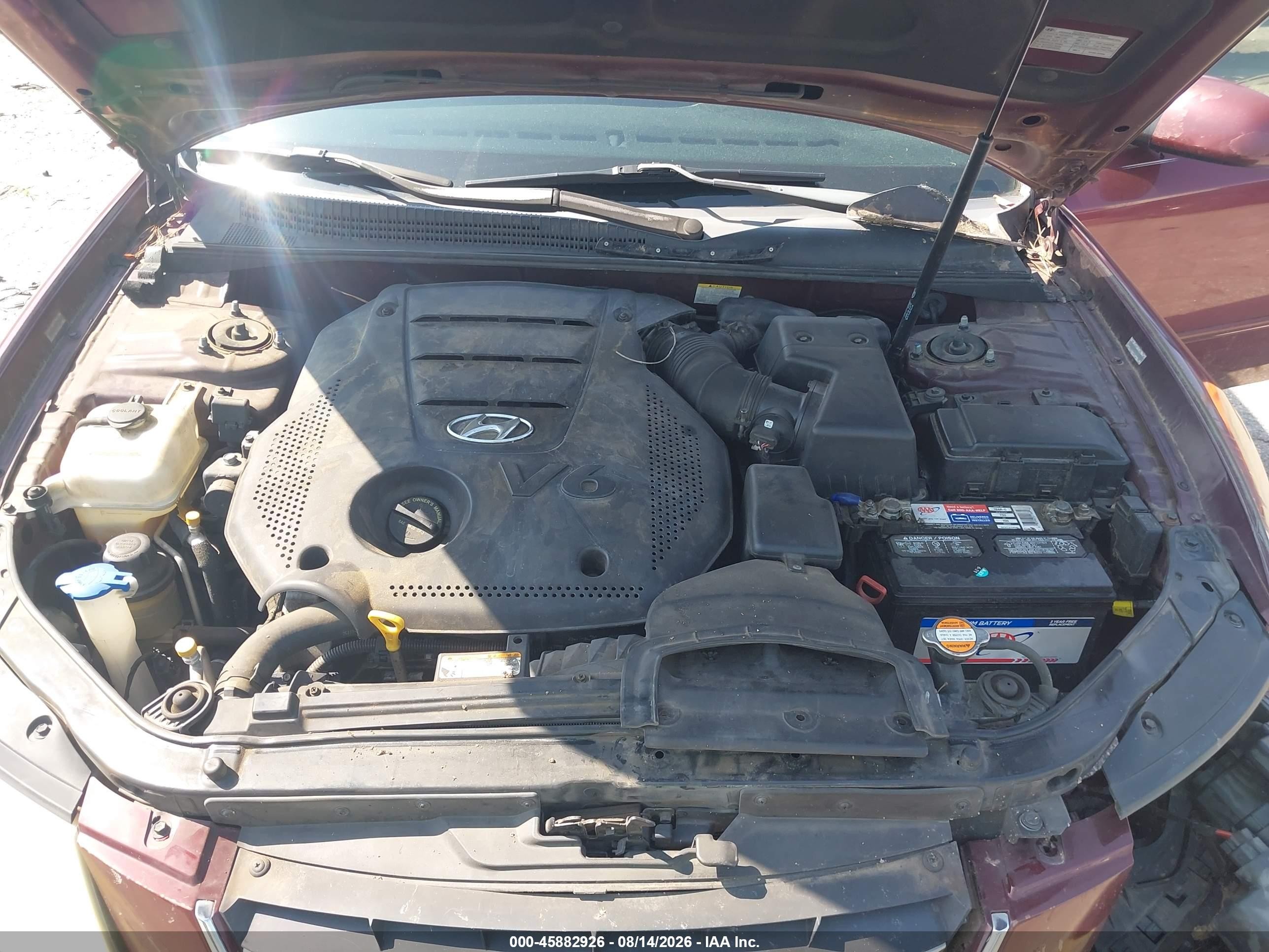 2009 Hyundai Sonata Se V6 Burgundy vin: 5NPEU46F59H520076