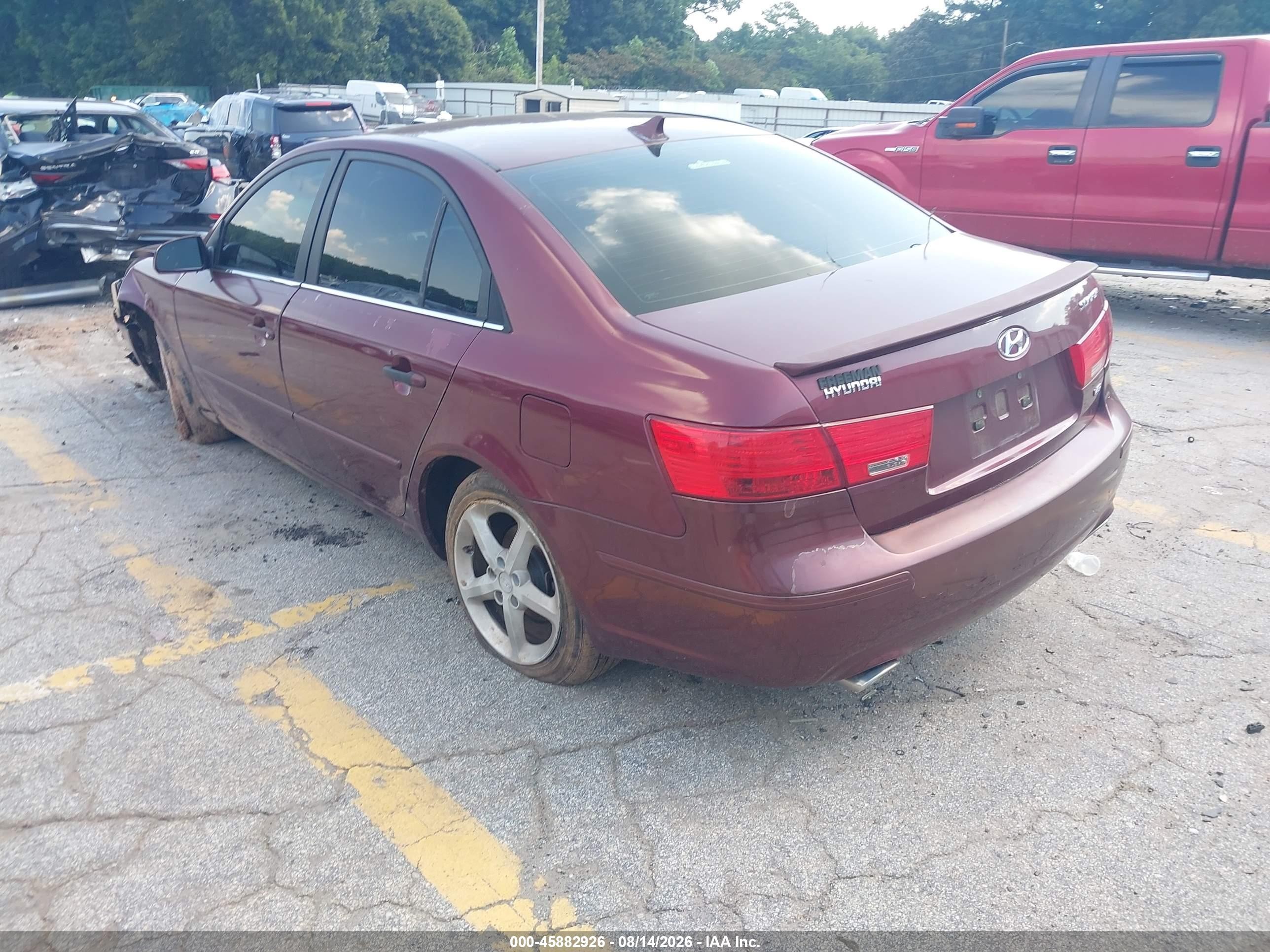 2009 Hyundai Sonata Se V6 Burgundy vin: 5NPEU46F59H520076