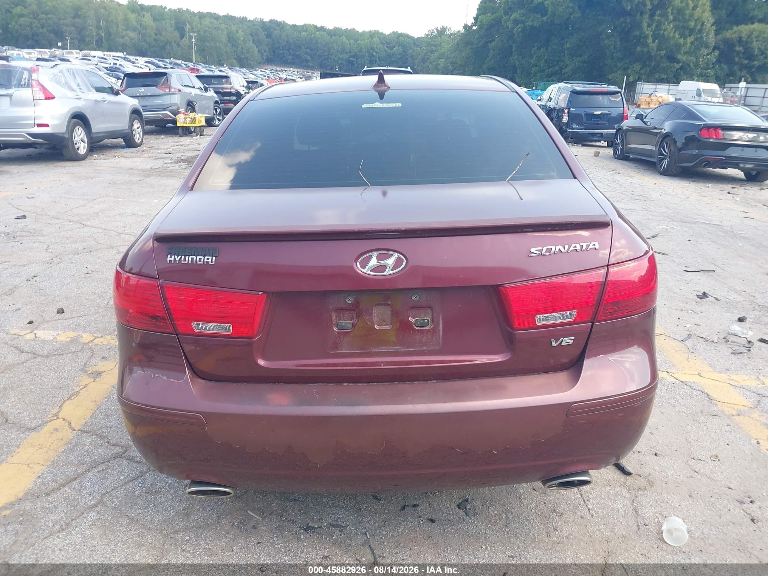 2009 Hyundai Sonata Se V6 Burgundy vin: 5NPEU46F59H520076