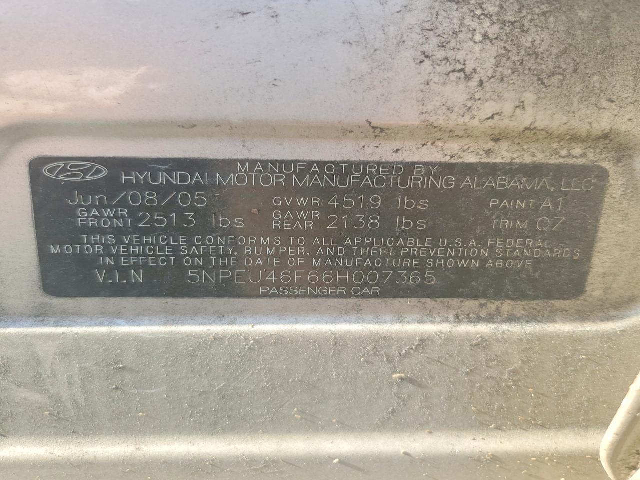 2006 Hyundai Sonata Gls V6 Tan vin: 5NPEU46F66H007365