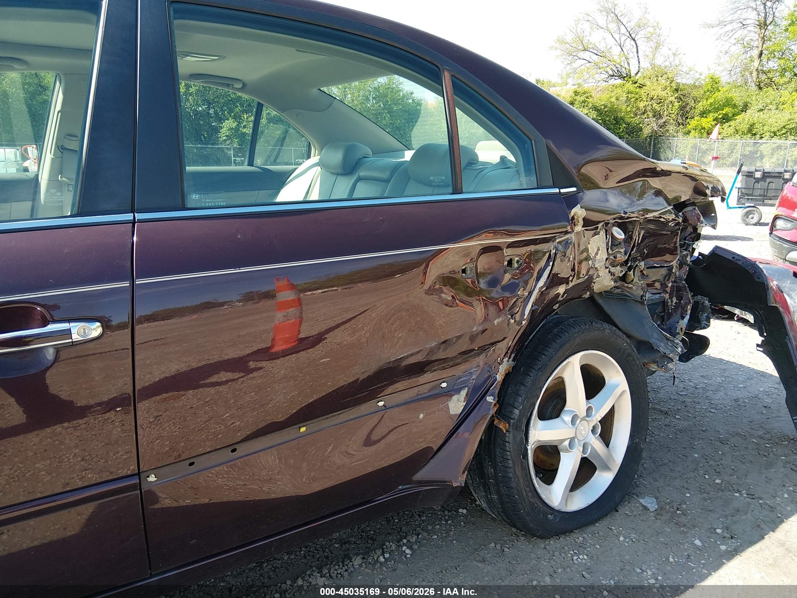 2006 Hyundai Sonata Gls V6/lx V6 Maroon vin: 5NPEU46F76H049589