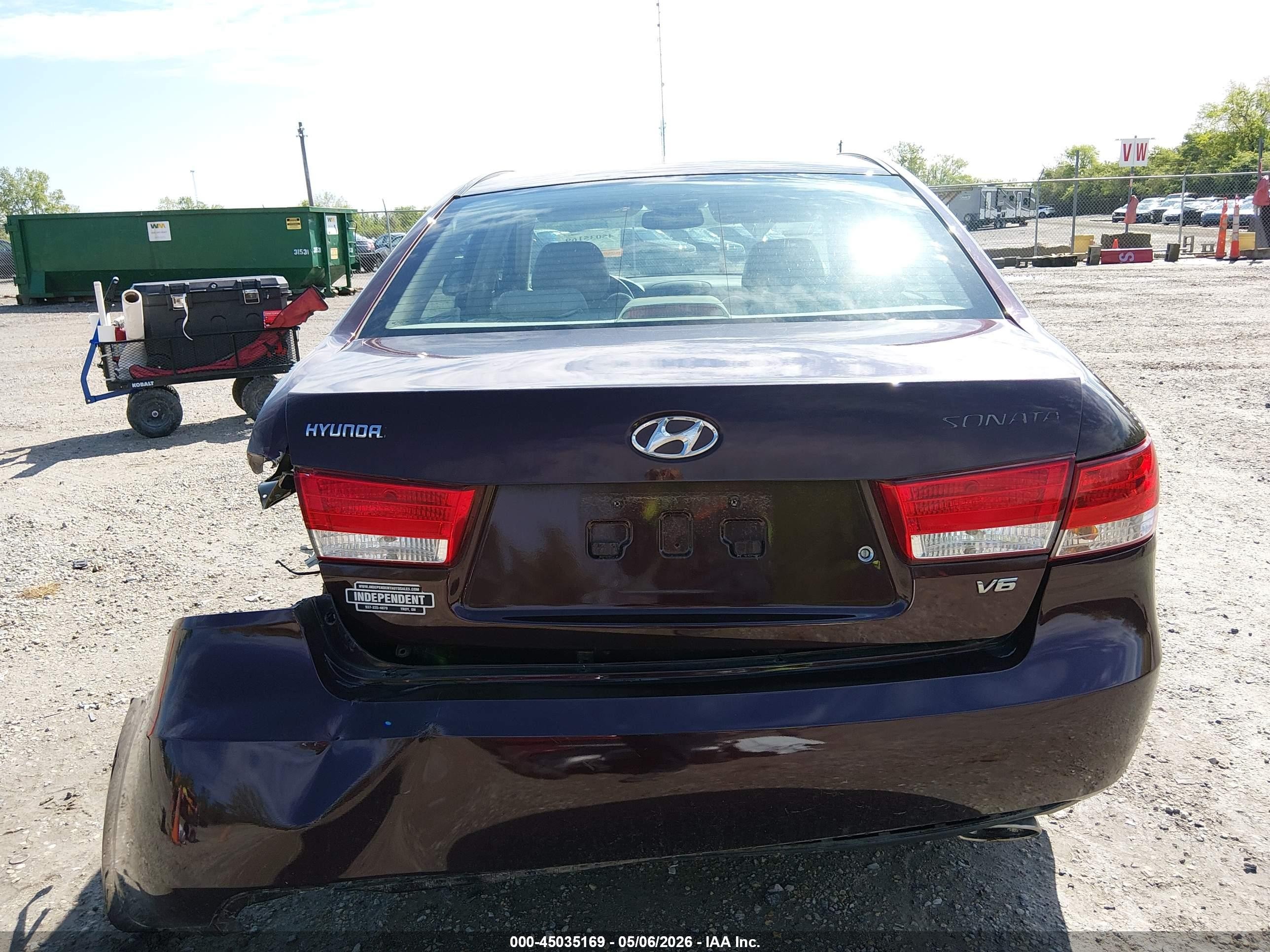 2006 Hyundai Sonata Gls V6/lx V6 Maroon vin: 5NPEU46F76H049589