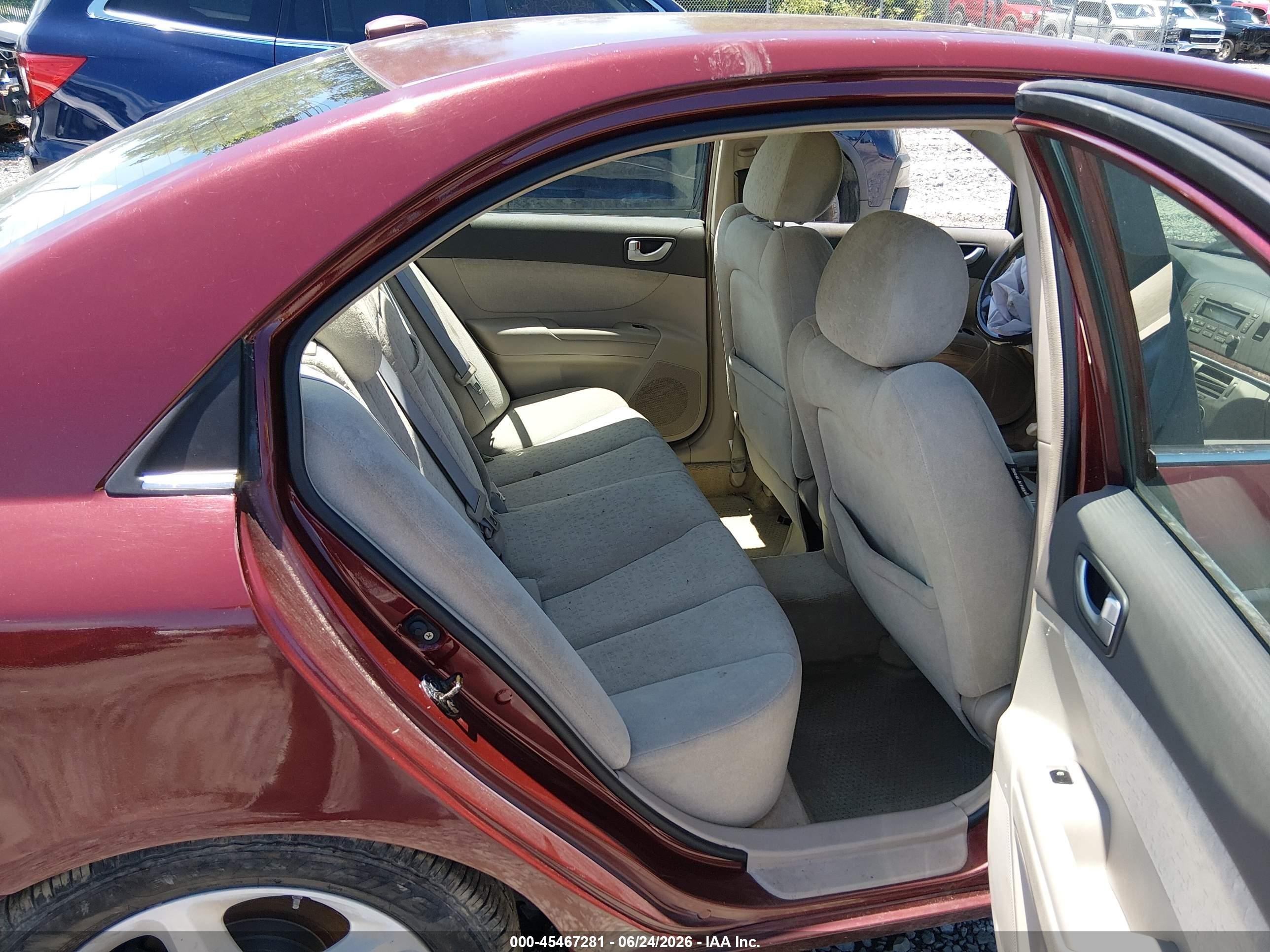 2007 Hyundai Sonata Limited/limited W/xm/se/se W/xm Red vin: 5NPEU46F77H276010