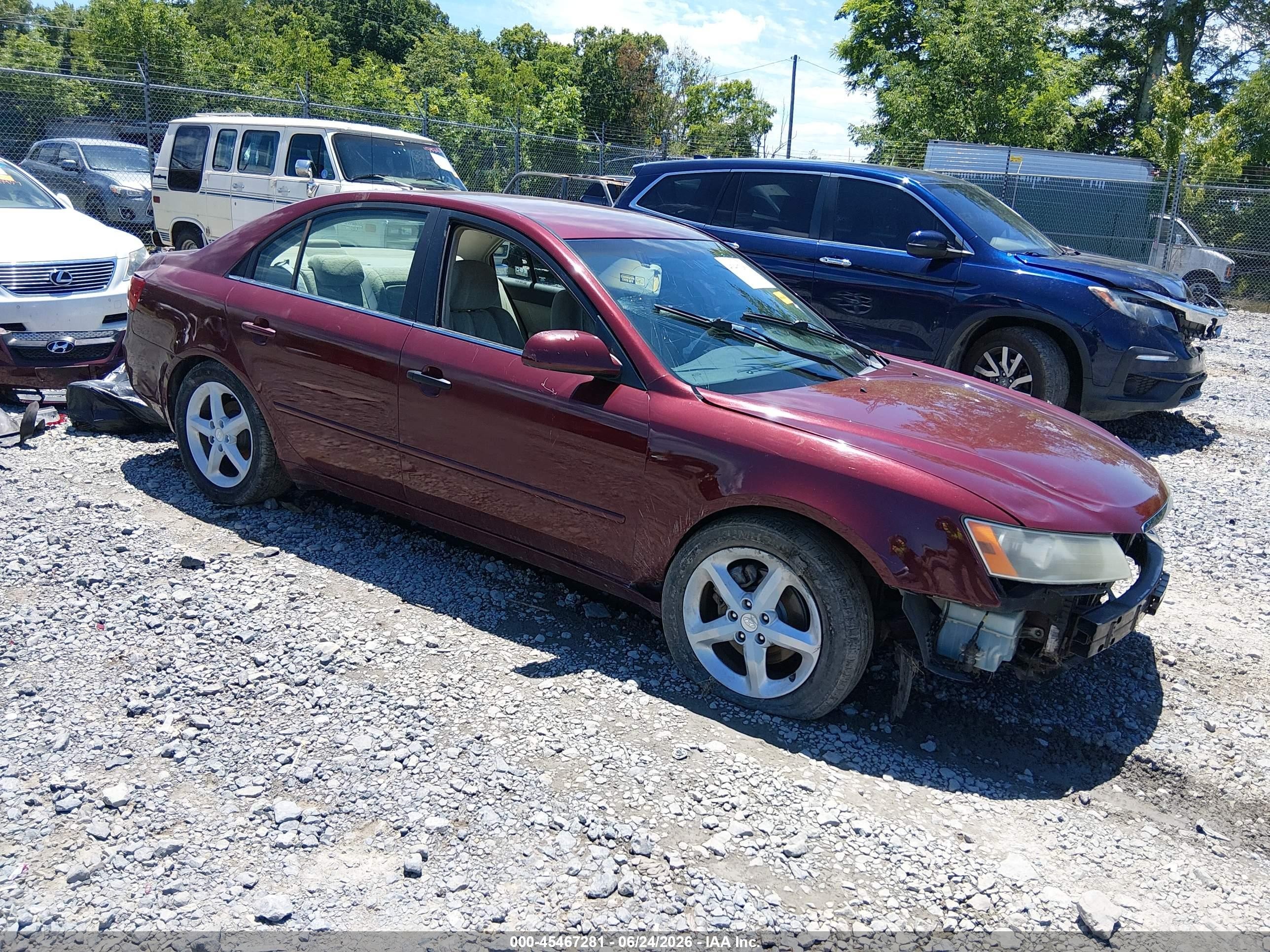 2007 Hyundai Sonata Limited/limited W/xm/se/se W/xm Red vin: 5NPEU46F77H276010