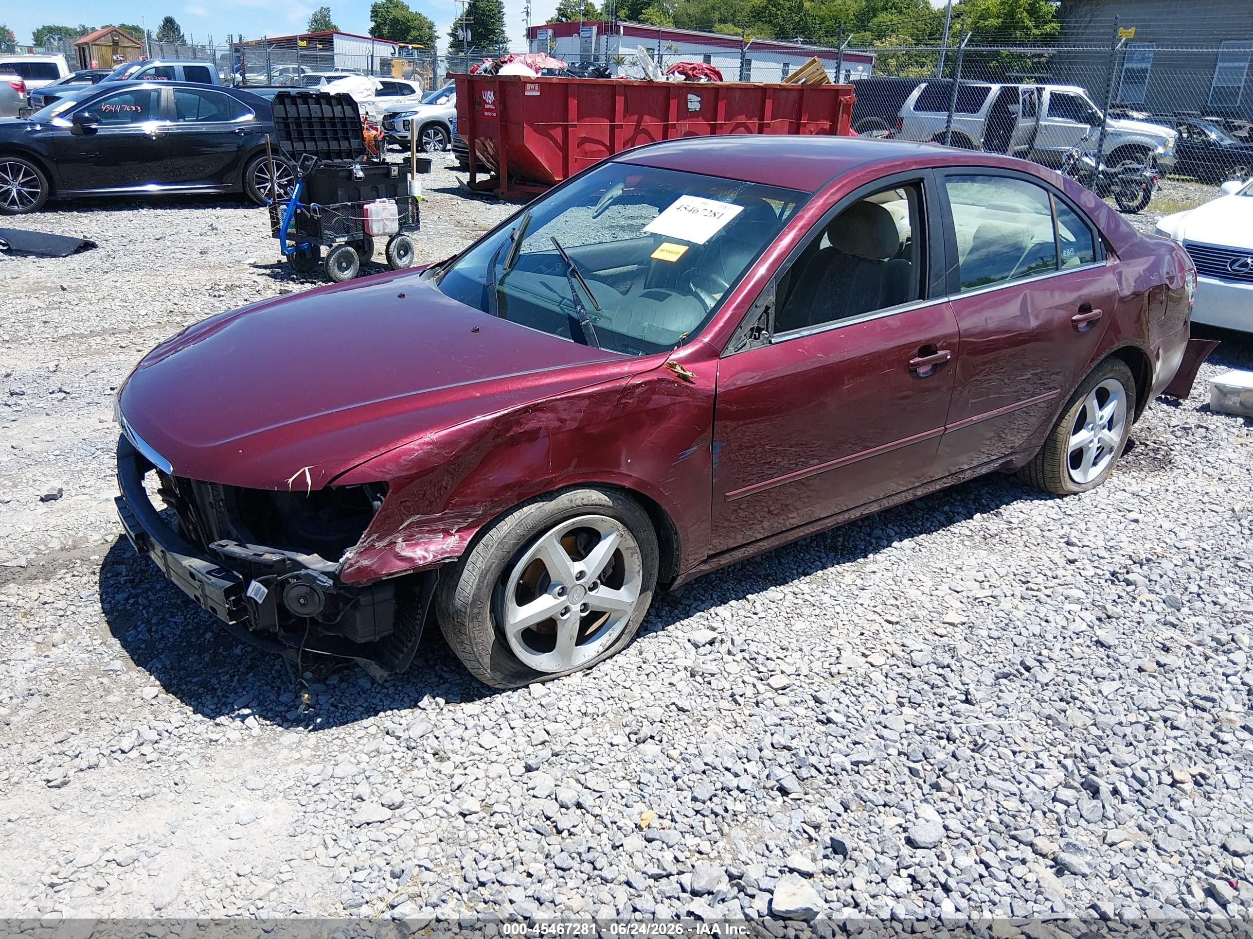 2007 Hyundai Sonata Limited/limited W/xm/se/se W/xm Red vin: 5NPEU46F77H276010