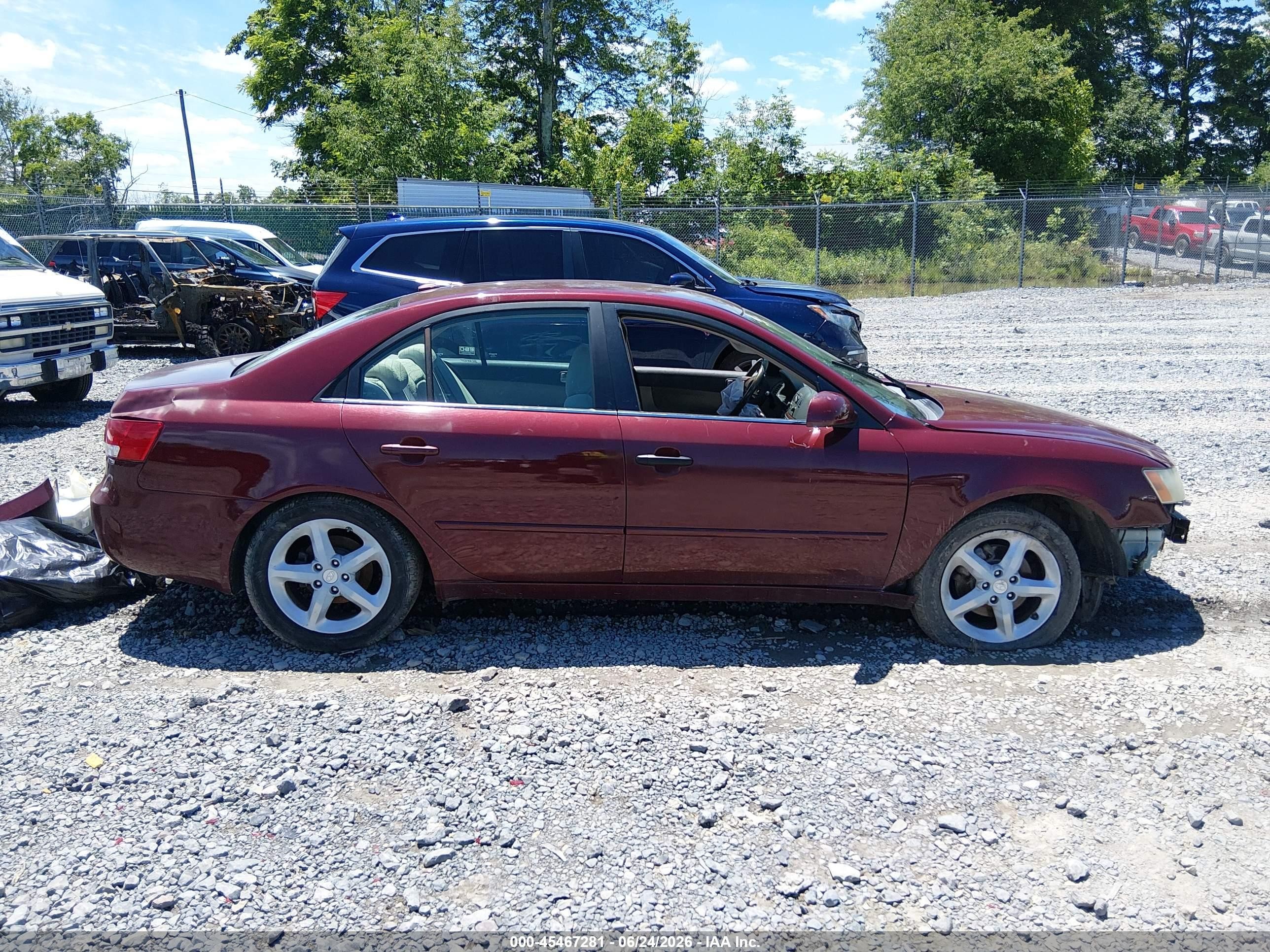 2007 Hyundai Sonata Limited/limited W/xm/se/se W/xm Red vin: 5NPEU46F77H276010